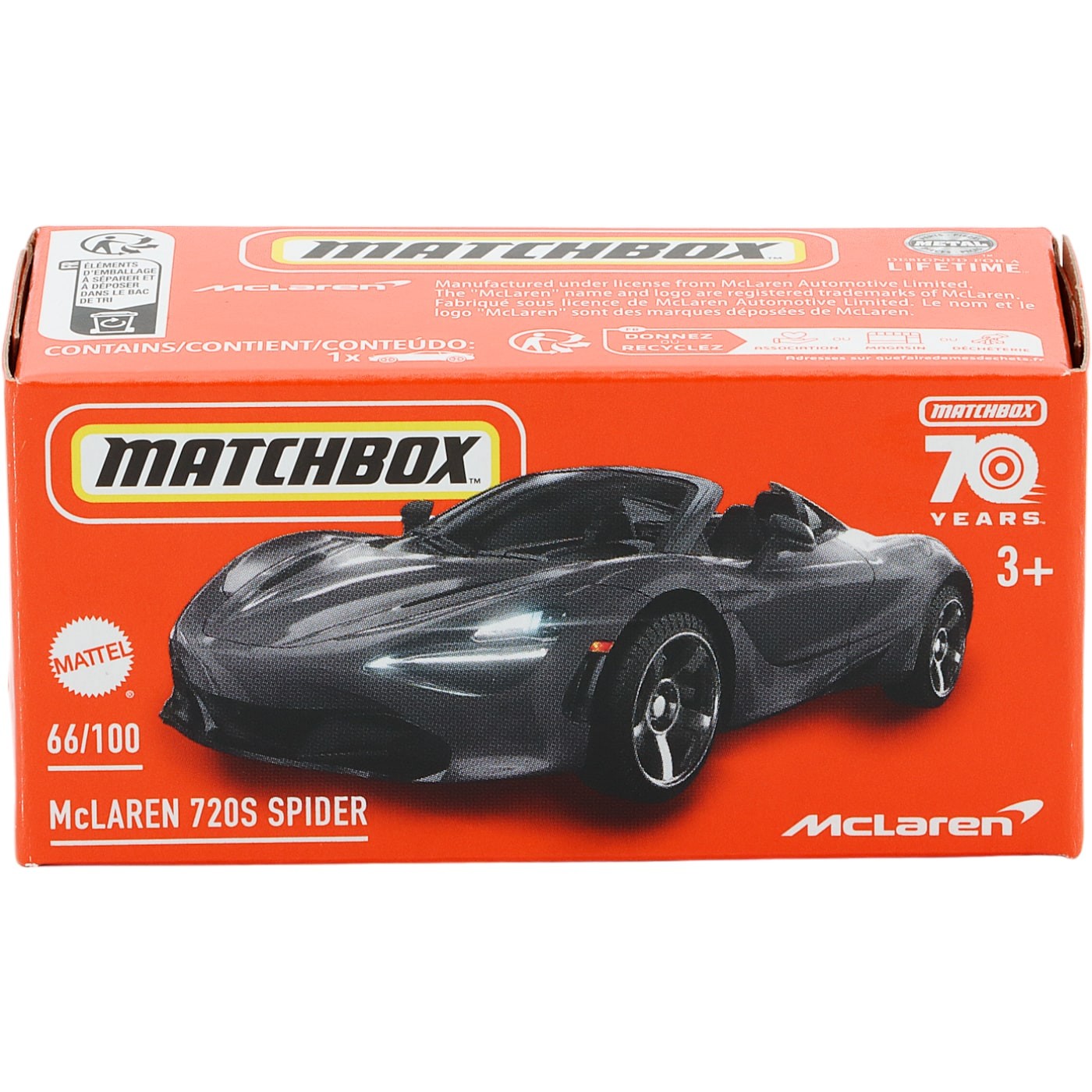 Läs mer om McLaren 720S Spider - Svart - Power Grab - Matchbox