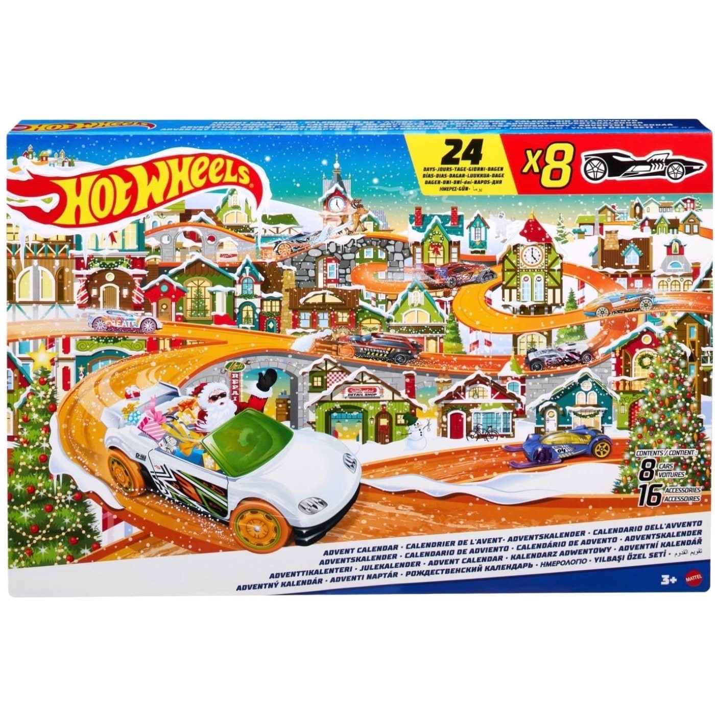 Adventskalender – 8 bilar och 16 tillbehör – Hot Wheels