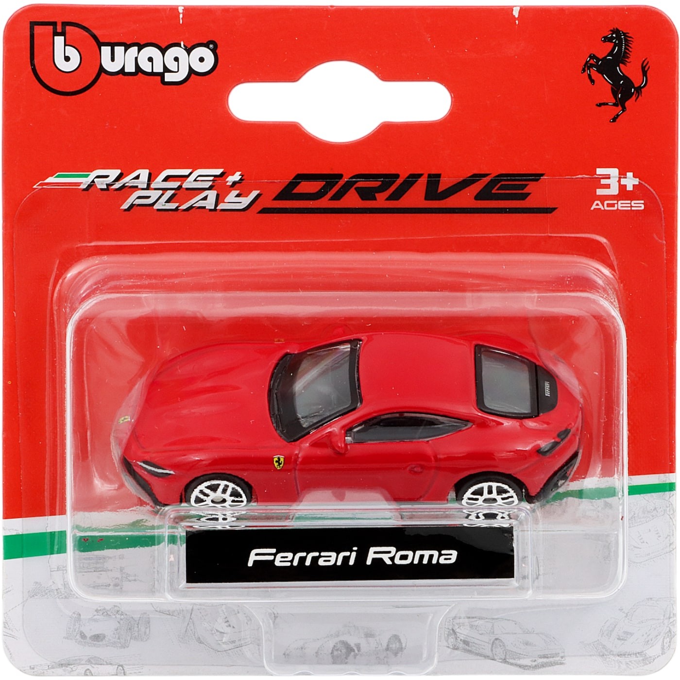 Ferrari Roma – Röd – Bburago – 7 cm