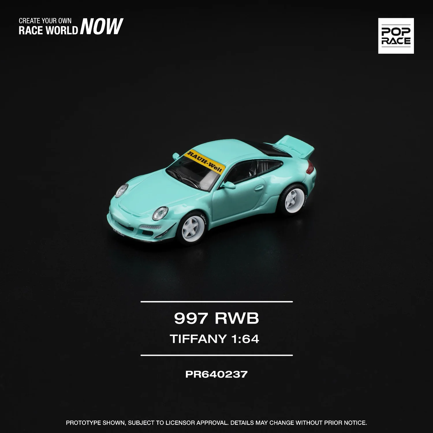 Porsche 911 (997) RWB - Tiffany Blue - 237 - Pop Race - 1:64