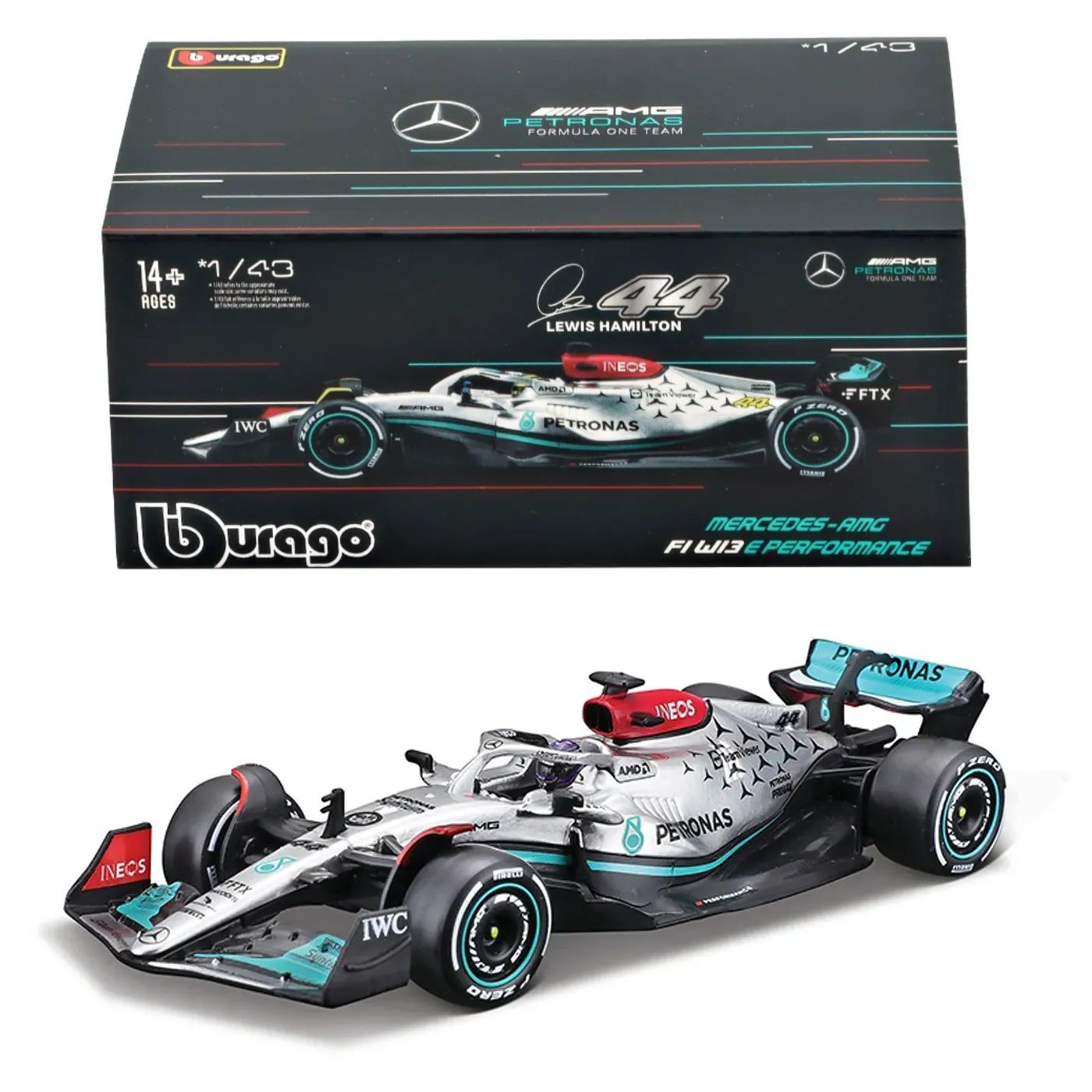 F1 – Mercedes-AMG – W13 – Lewis Hamilton #44 – Bburago 1:43