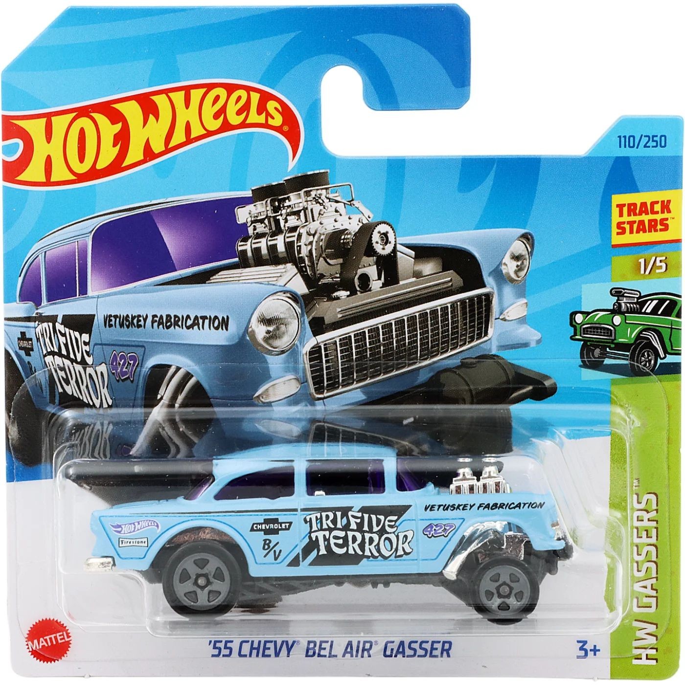 55 Chevy Bel Air Gasser – HW Gassers – Blå – Hot Wheels