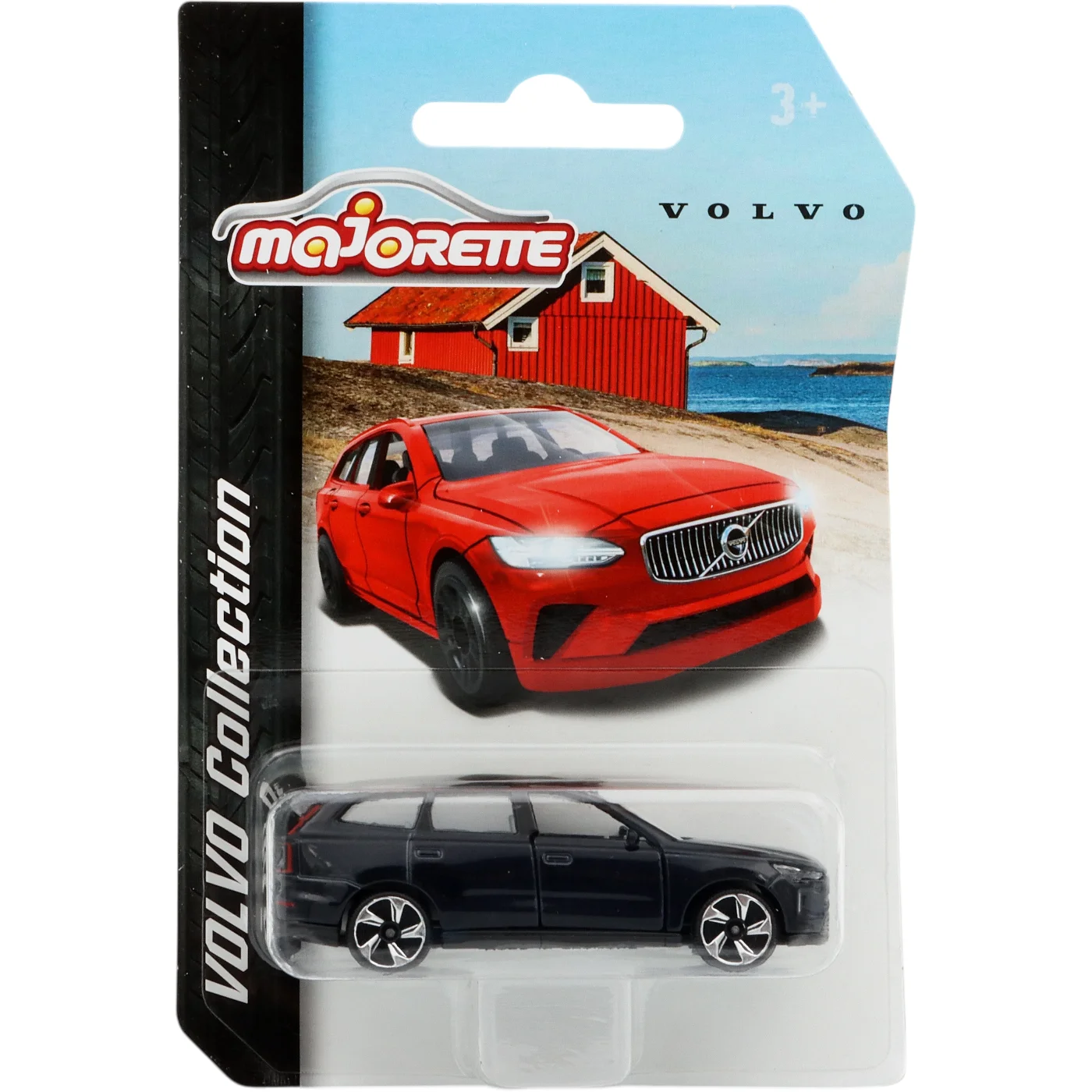 Volvo EX90 – Svart – Röd Stuga – Majorette – 7 cm