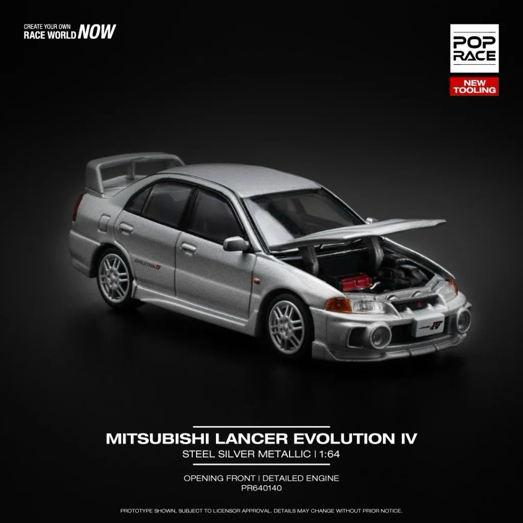 Mitsubishi Lancer Evolution IV - Silver - Pop Race - 1:64