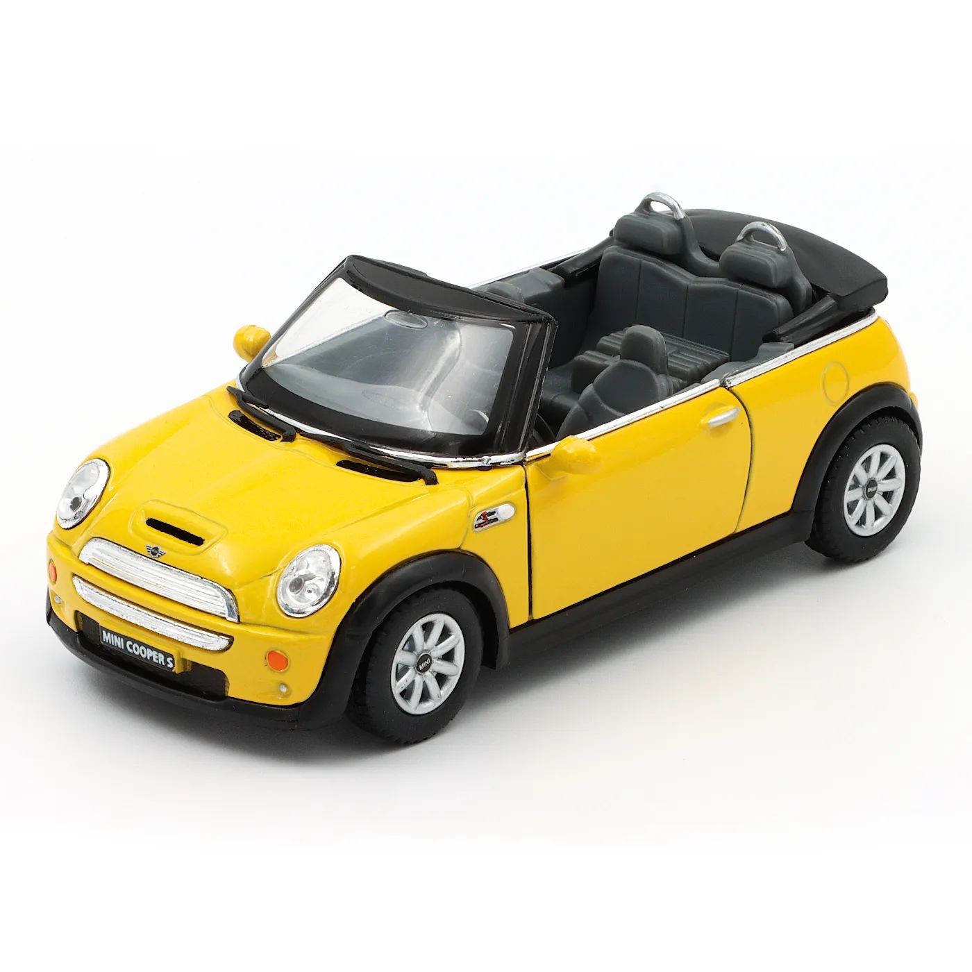 Läs mer om Mini Cooper S Convertible - Kinsmart - 1:28 - Gul