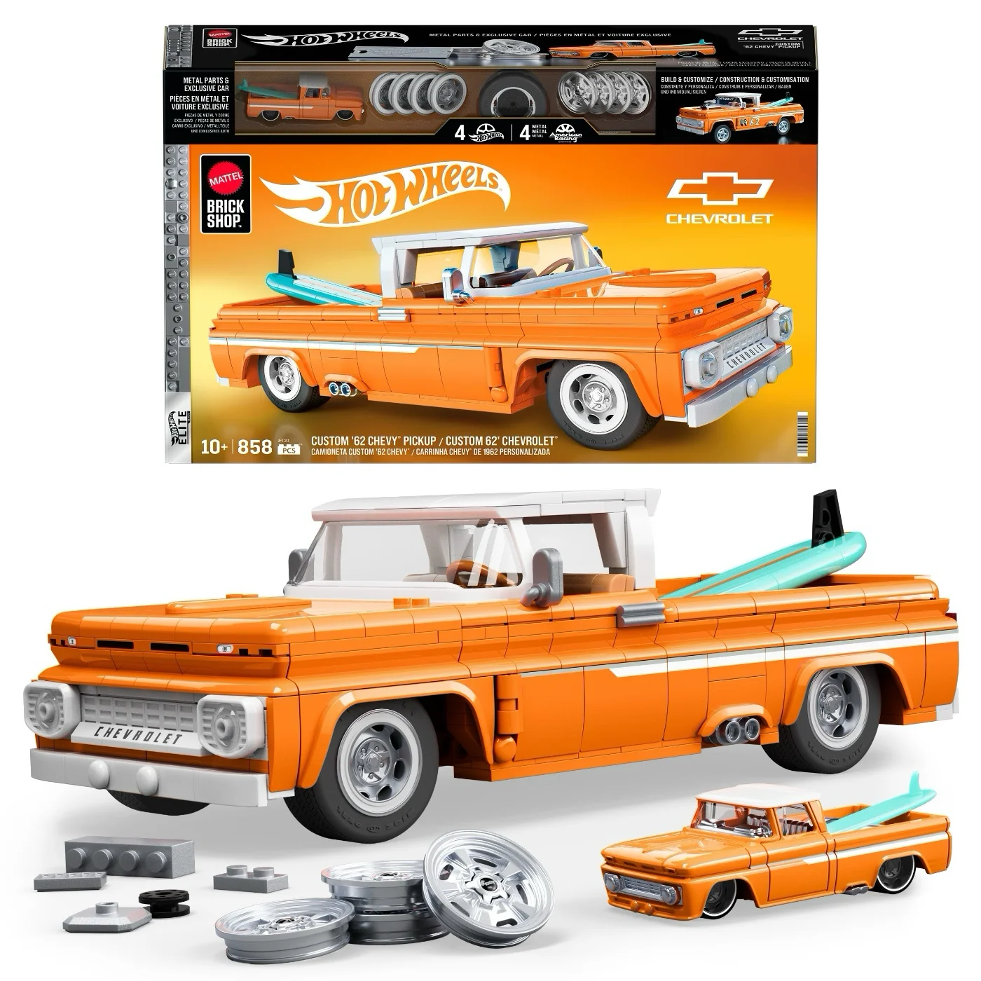 Custom '62 Chevy Pickup - Mattel Brick Shop - Klossbyggsats - Hot Wheels Elite Series