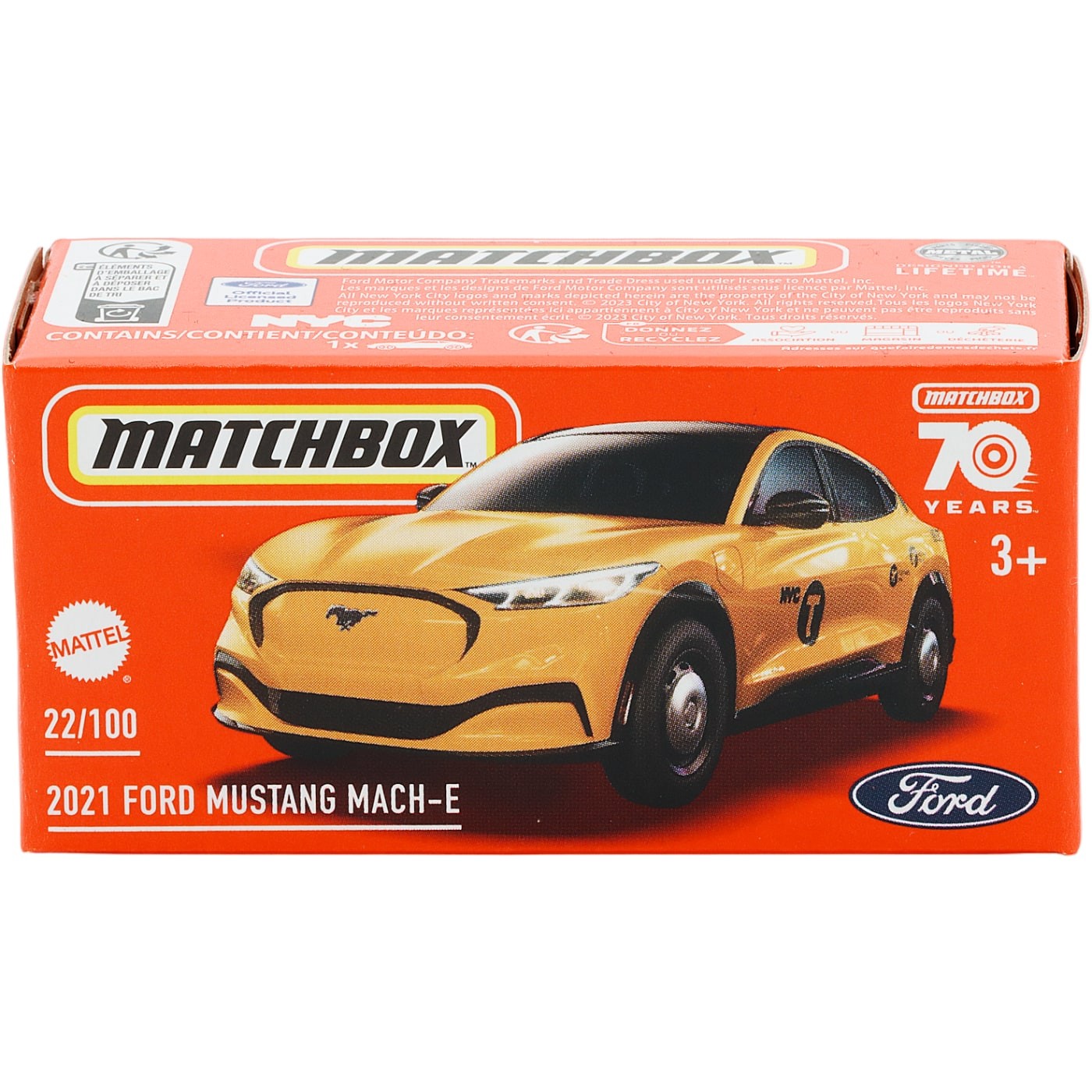 2021 Ford Mustang Mach-E – Gul – Power Grab – Matchbox