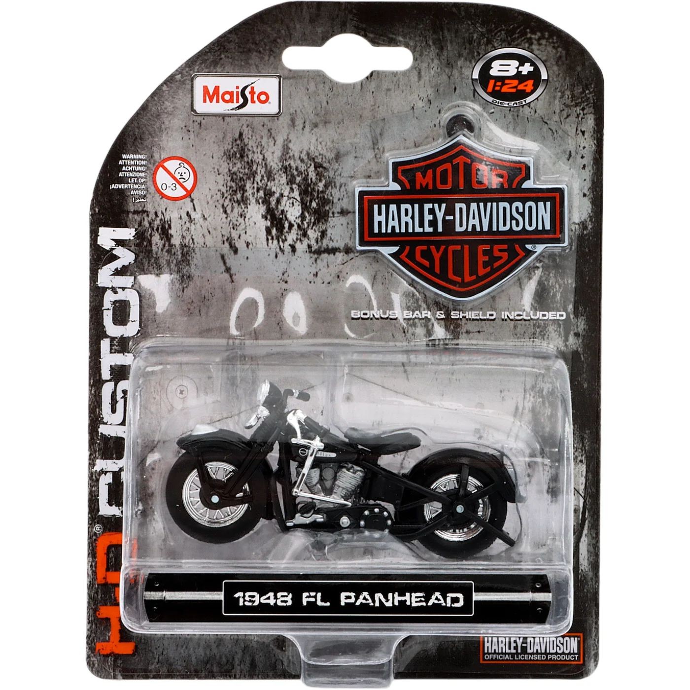 1948 FL Panhead – Harley-Davidson – Svart – Maisto – 1:24