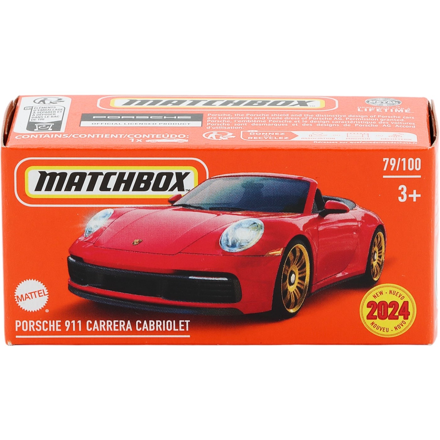 Läs mer om Porsche 911 Carrera Cabriolet - Röd - Power Grab - Matchbox