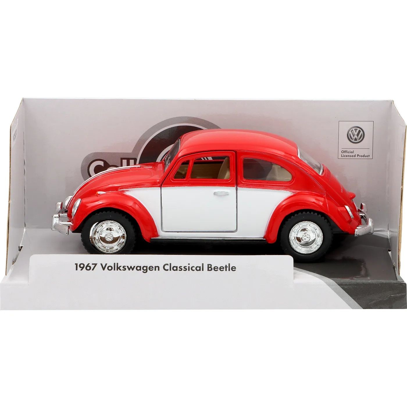 1967 Volkswagen Classical Beetle – Röd/Vit – Kinsmart – 1:36