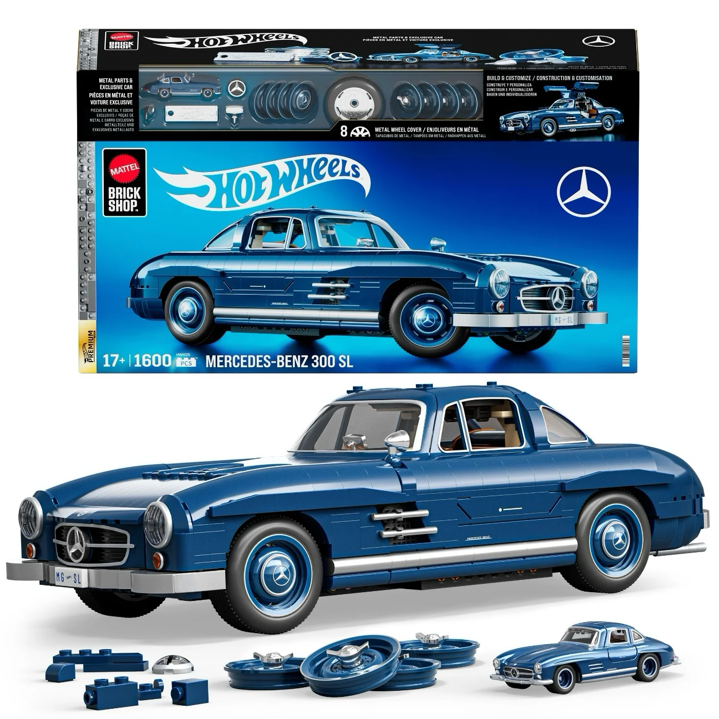 Mercedes-Benz 300 SL - Mattel Brick Shop - Klossbyggsats - Hot Wheels Premium Series