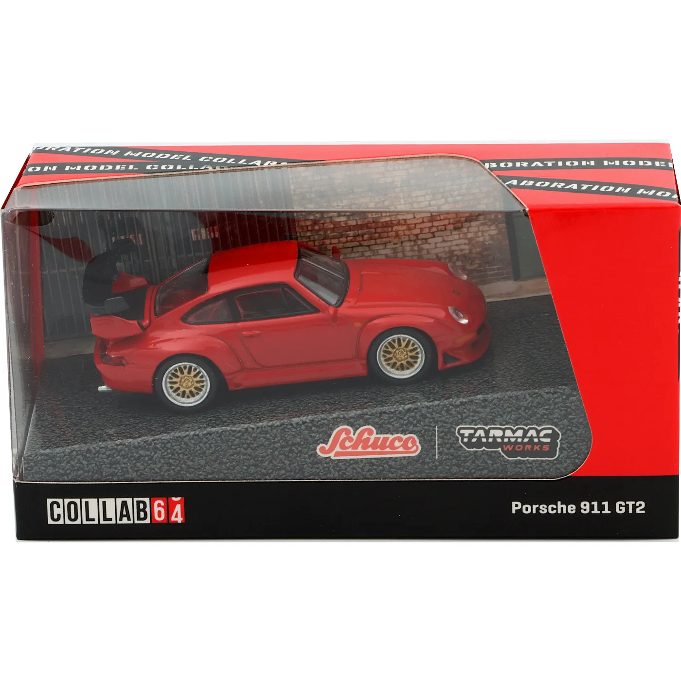 Porsche 911 GT2 – Röd – Tarmac x Schuco – 1:64