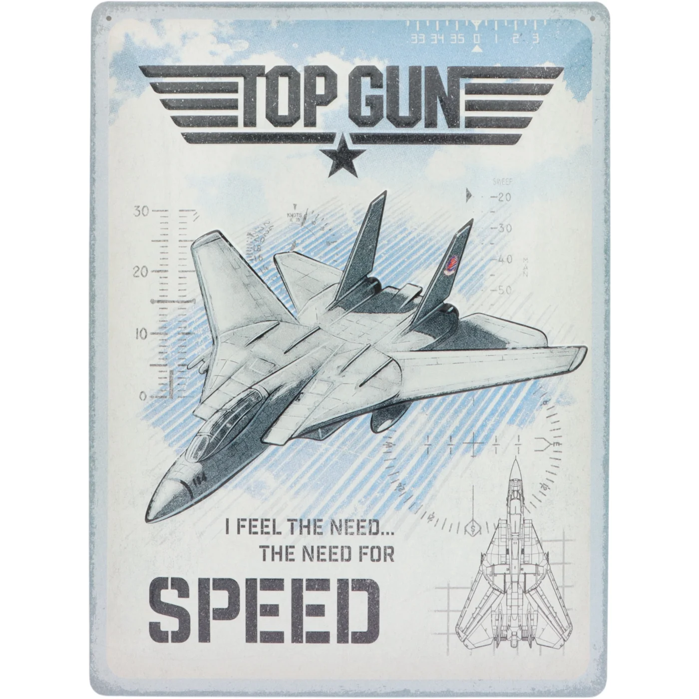 Läs mer om Top Gun - I Feel the Need for Speed - Plåtskylt - 30x40 cm