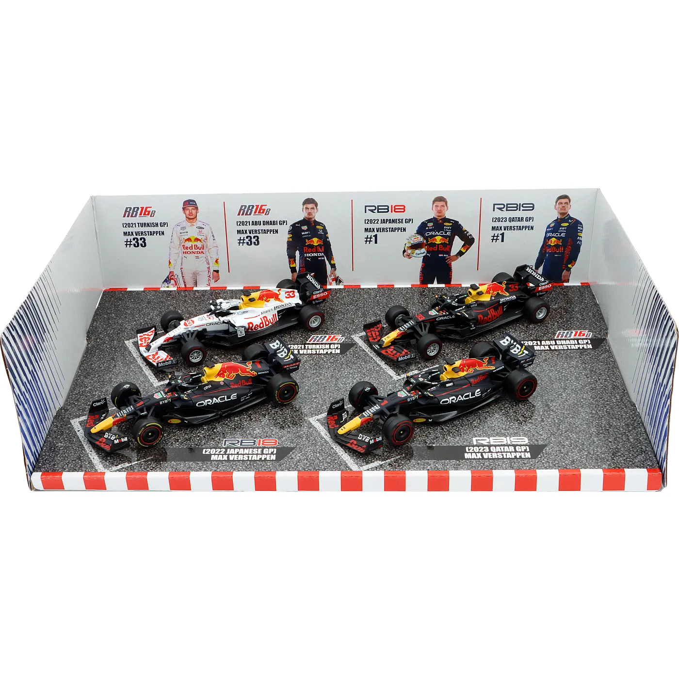 4 st Max Verstappen – F1 World Champion Set – Bburago – 1:43