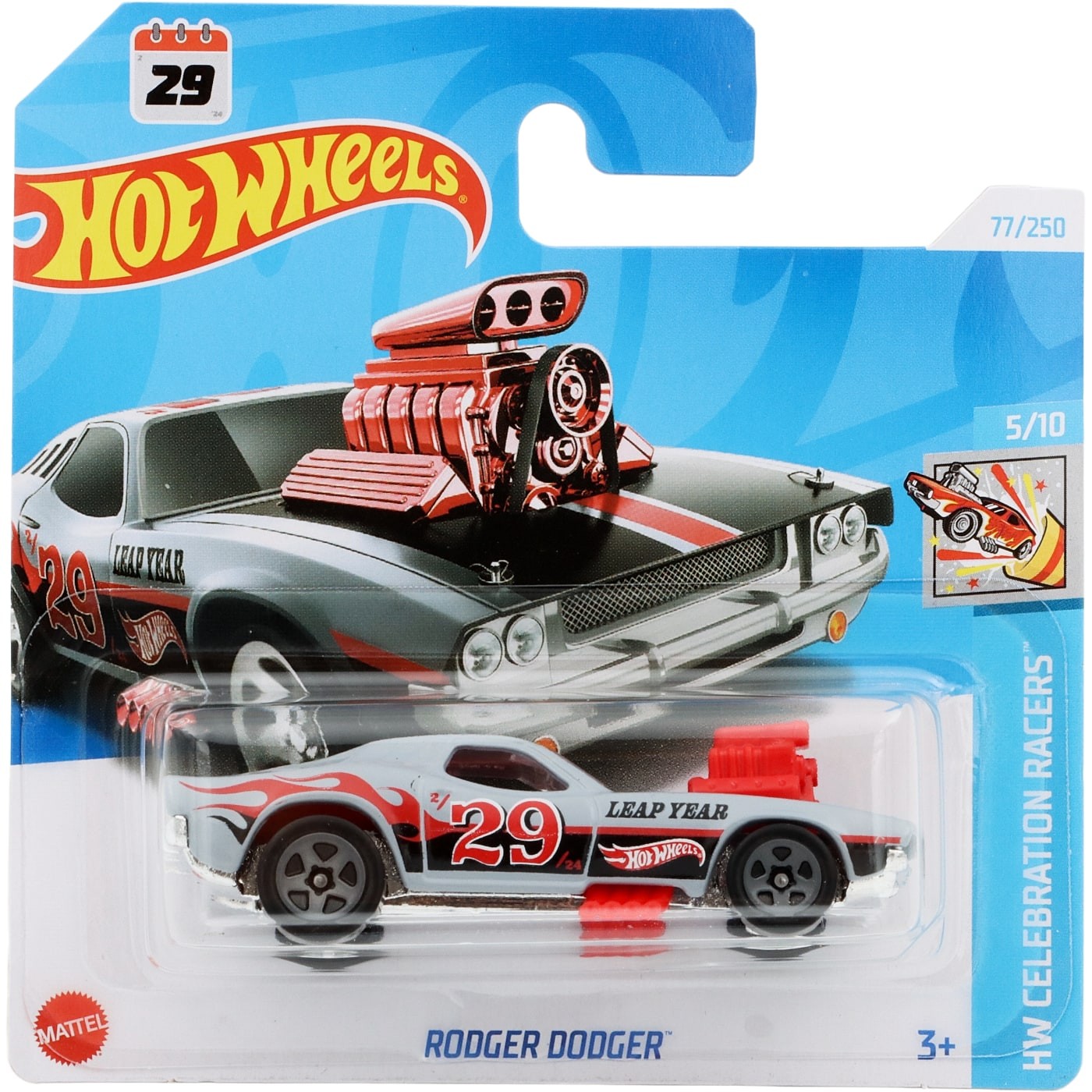 Läs mer om Rodger Dodger - Grå - HW Celebration Racers - Hot Wheels