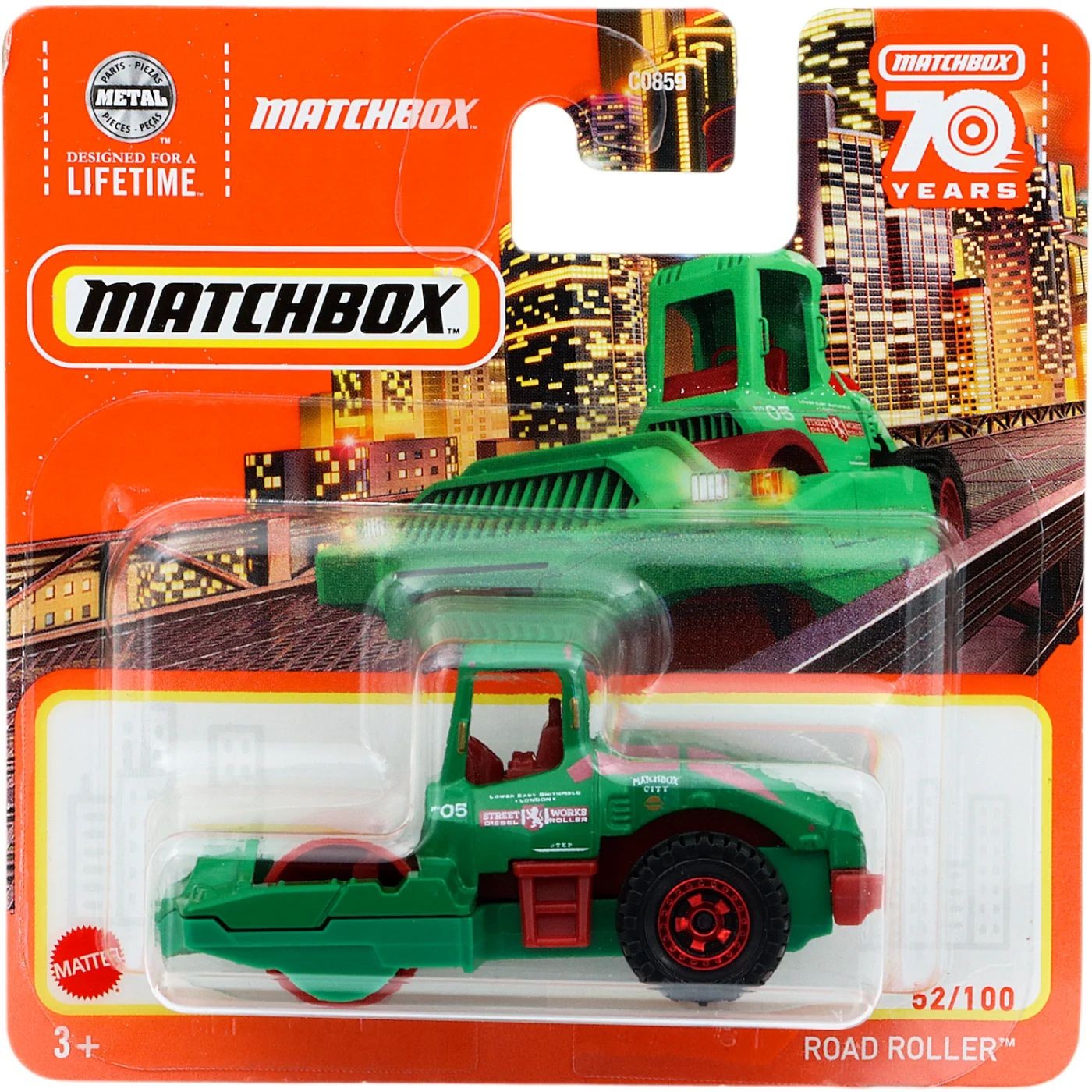 Läs mer om Road Roller - Grön - Matchbox 70 Years - Matchbox