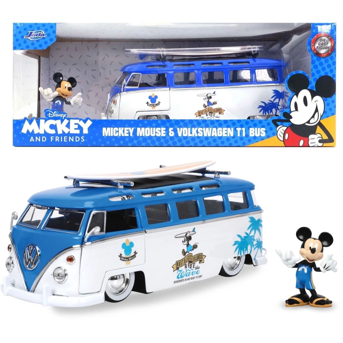 Mickey Mouse &amp Volkswagen T1 Bus – Jada Toys – 1:24