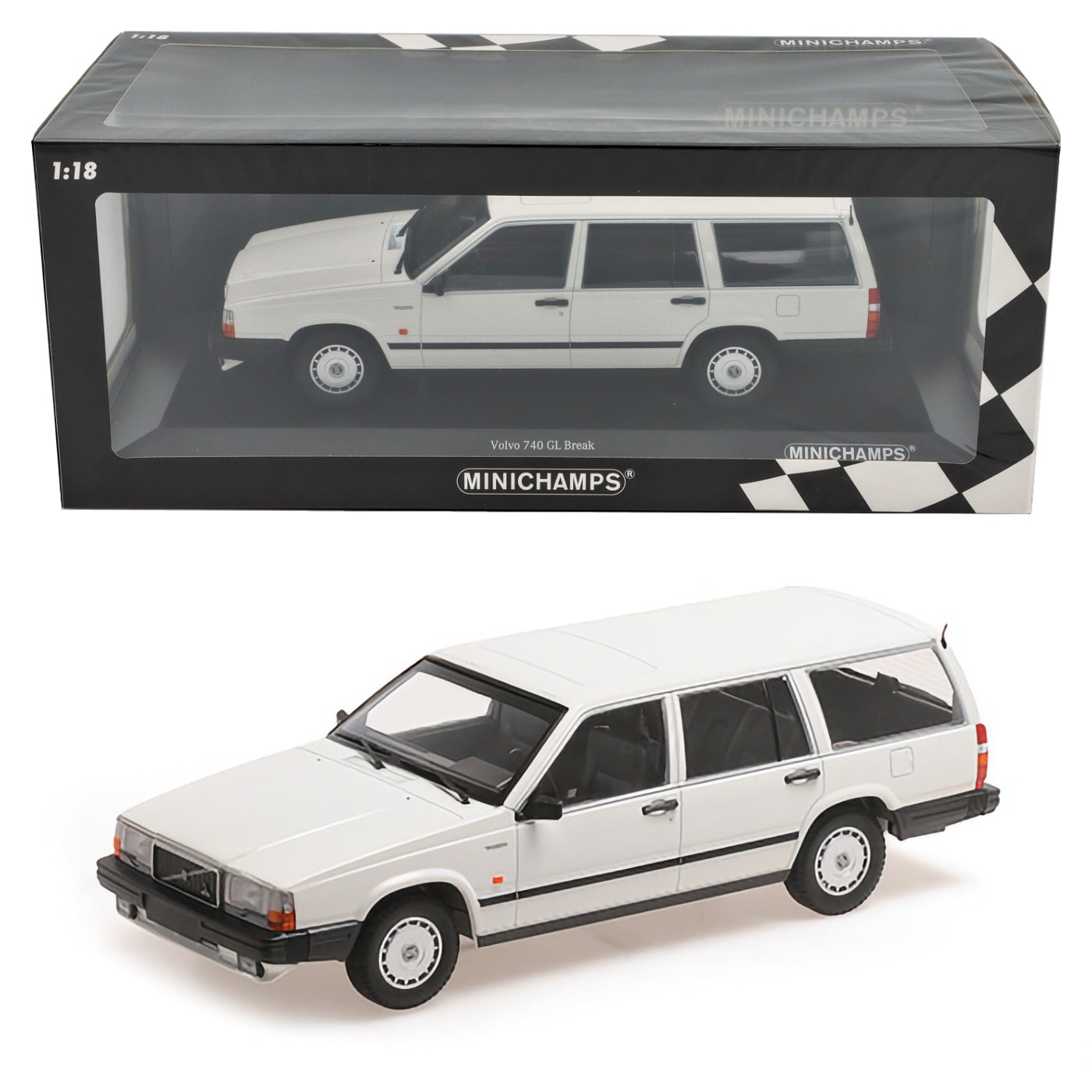 Läs mer om Volvo 740 GL Break - 1986 - Vit - Minichamps - 1:18