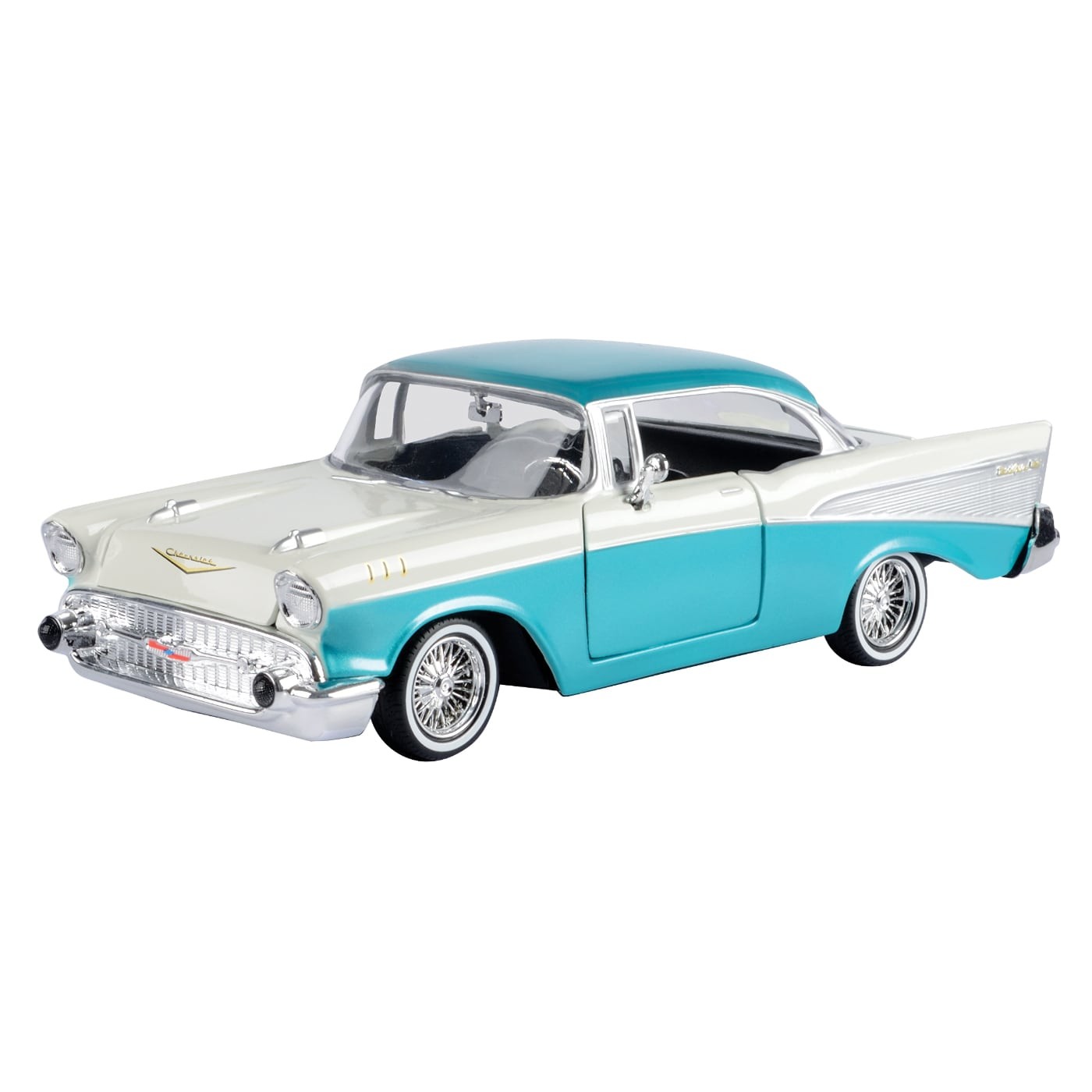 1957 Chevy Bel Air – Turkos/Vit – Get Low – Motormax – 1:24