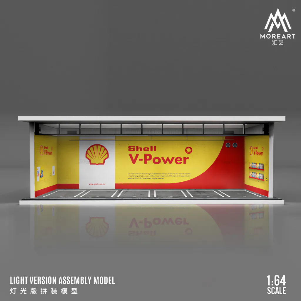 Shell V-Power Parking Garage - LED-belysning - 1:64
