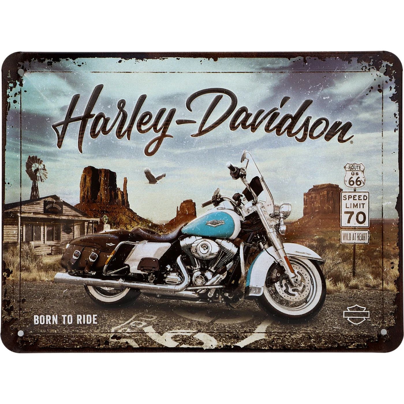 Harley-Davidson – Born to Ride – Plåtskylt – 20×15 cm