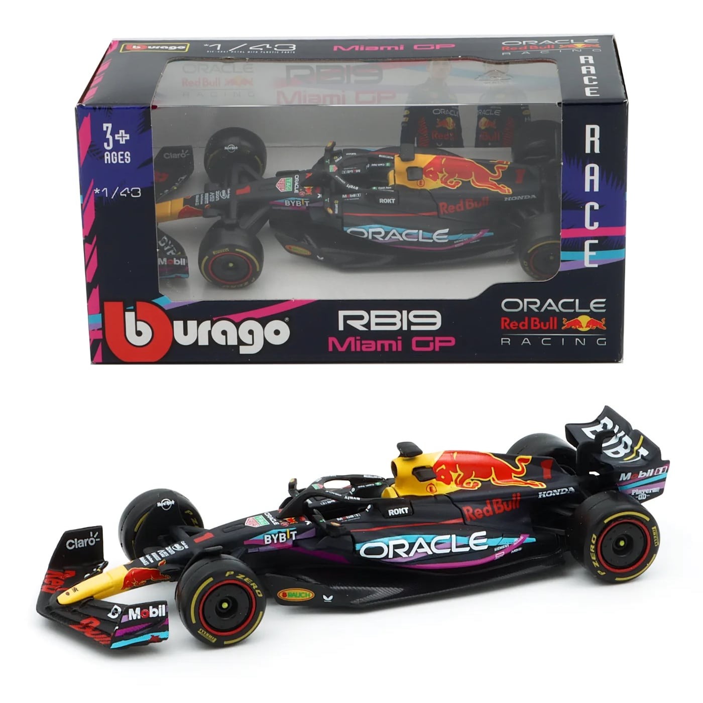 Läs mer om Red Bull - RB19 - Miami GP - M.Verstappen - Bburago - 1:43