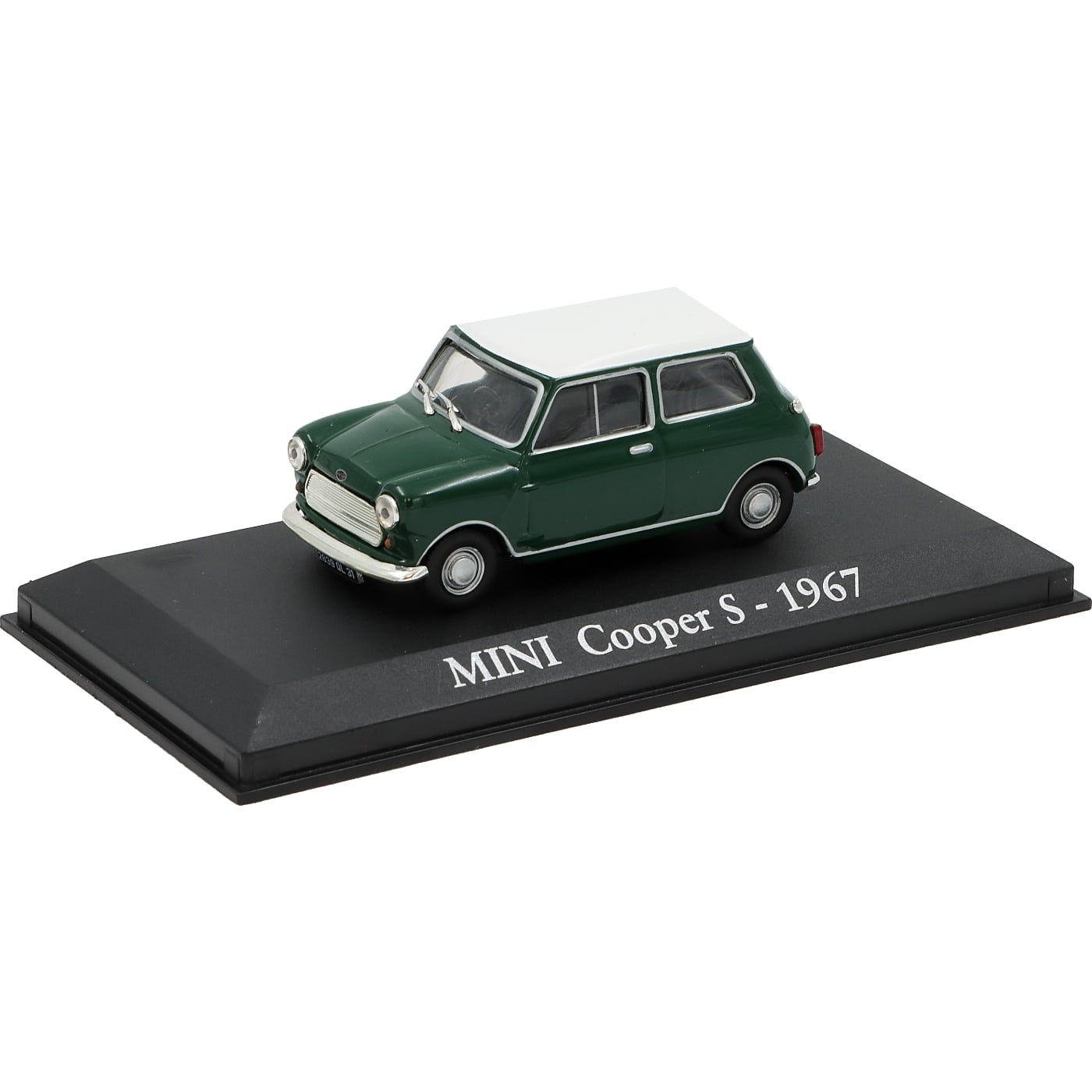 MINI Cooper S - 1967 - Mörkgrön och Vit - Atlas - 1:43
