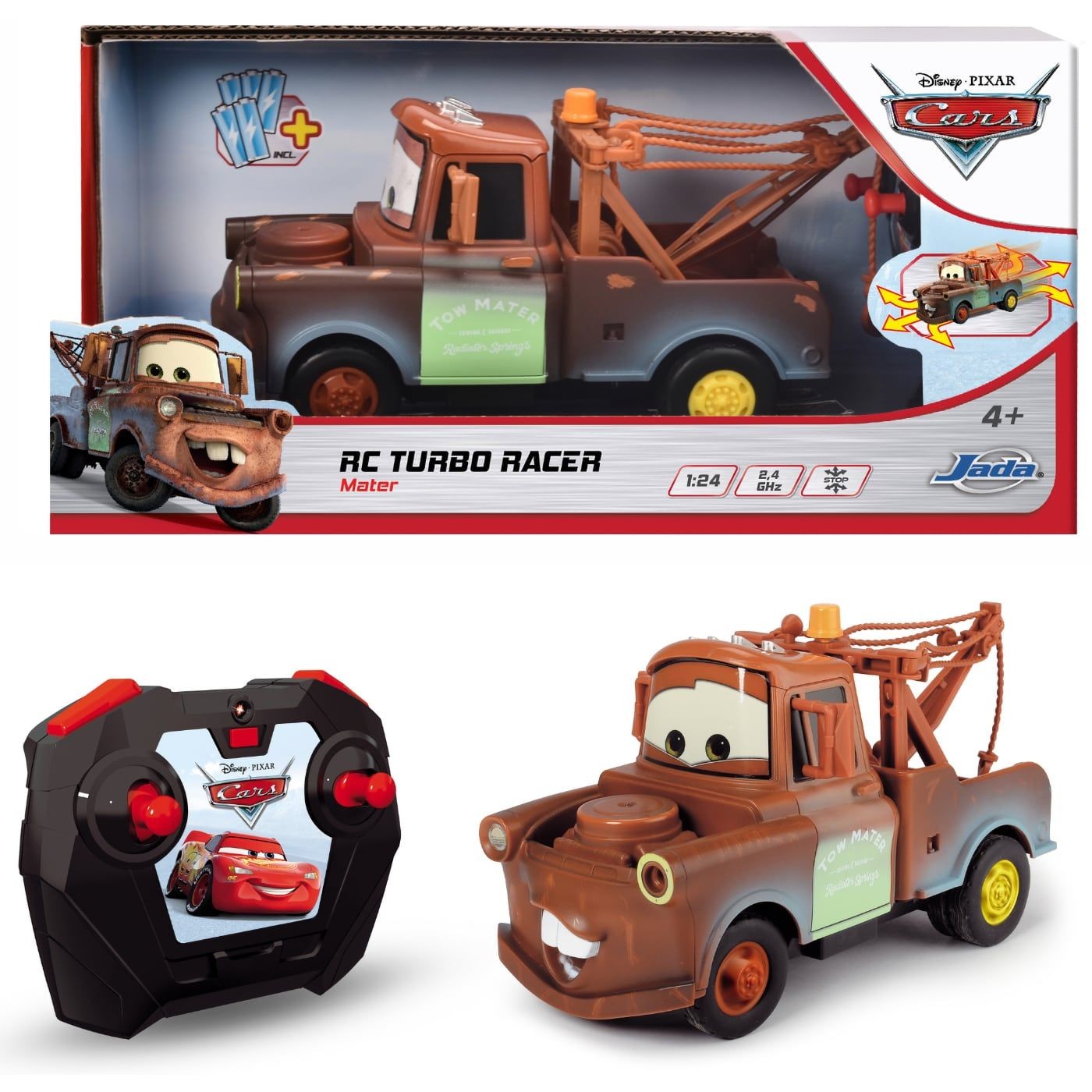 Läs mer om Radiostyrd Bärgarn - RC Turbo Racer - Mater - Disney Cars