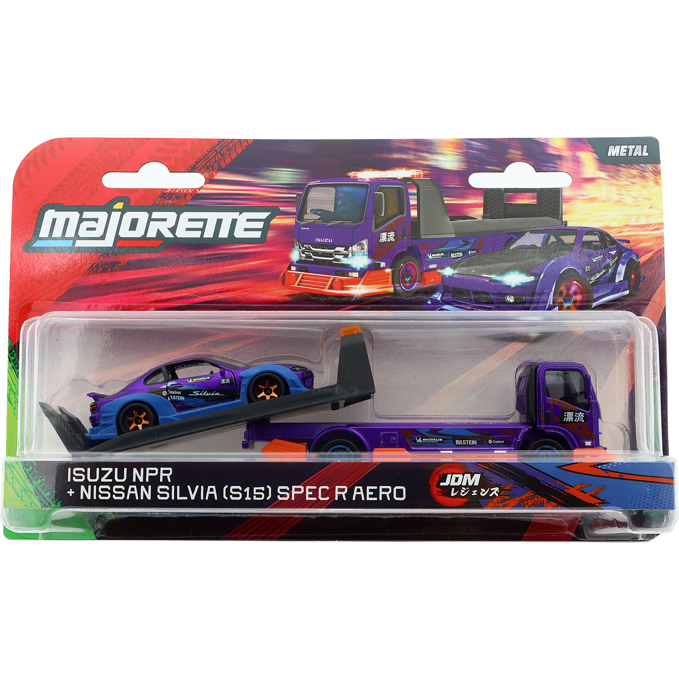 Isuzu NPR + Nissan Silvia (S15) Spec R Aero - JDM Legends Tuning Transporter - Majorette