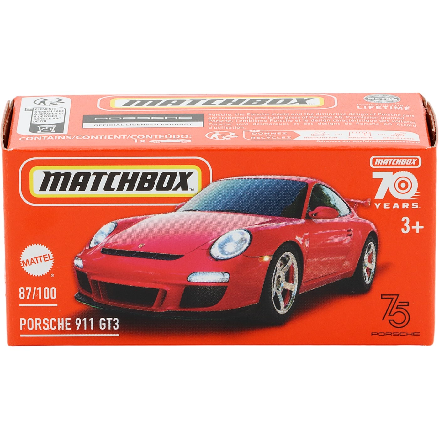 Läs mer om Porsche 911 GT3 - Röd - Power Grab - Matchbox