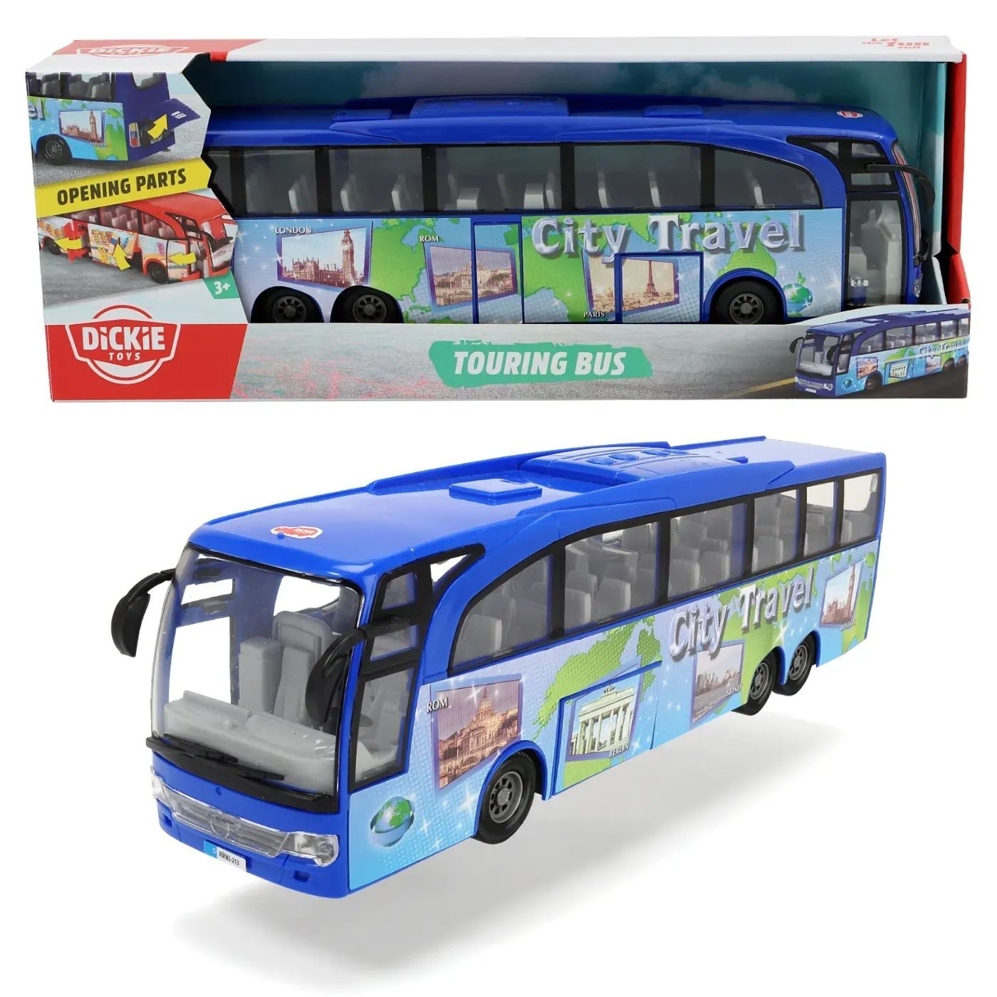 Läs mer om Turistbuss - Touring Bus - City Travel - Blå - Dickie Toys