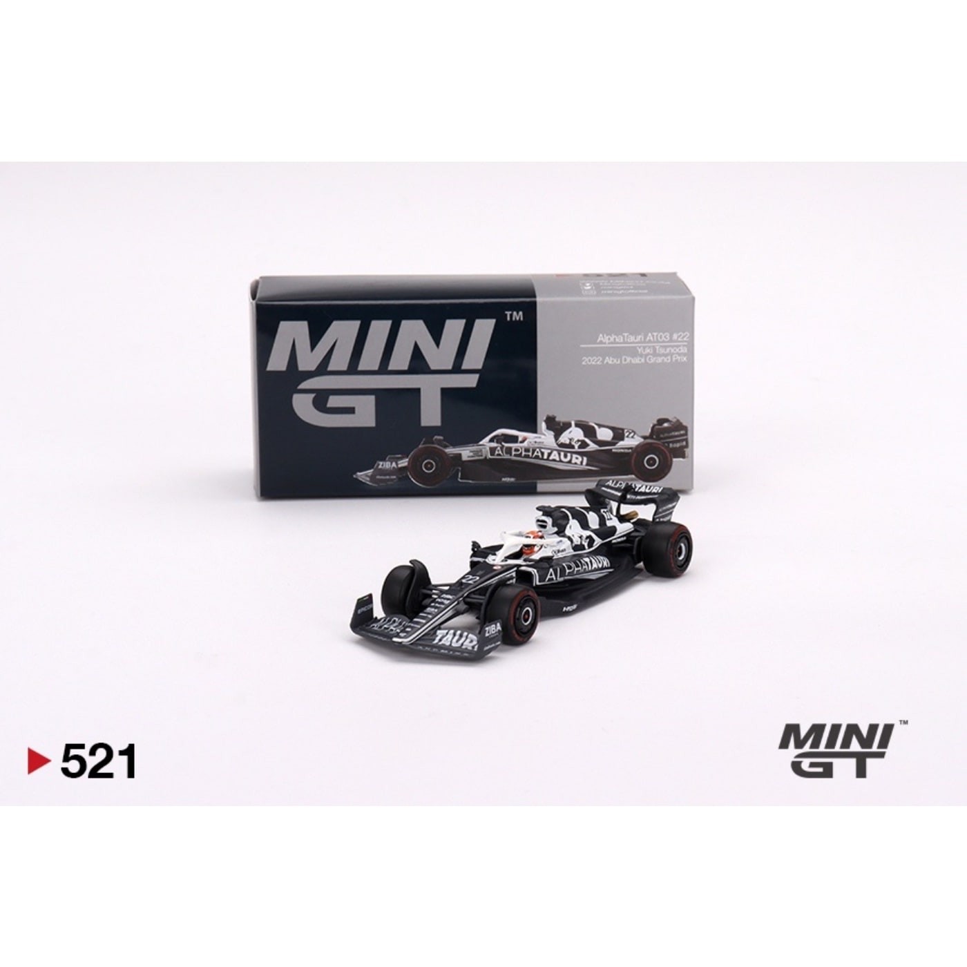 F1 – AlphaTauri – AT03 – #22 Yuki Tsunoda – Mini GT – 1:64