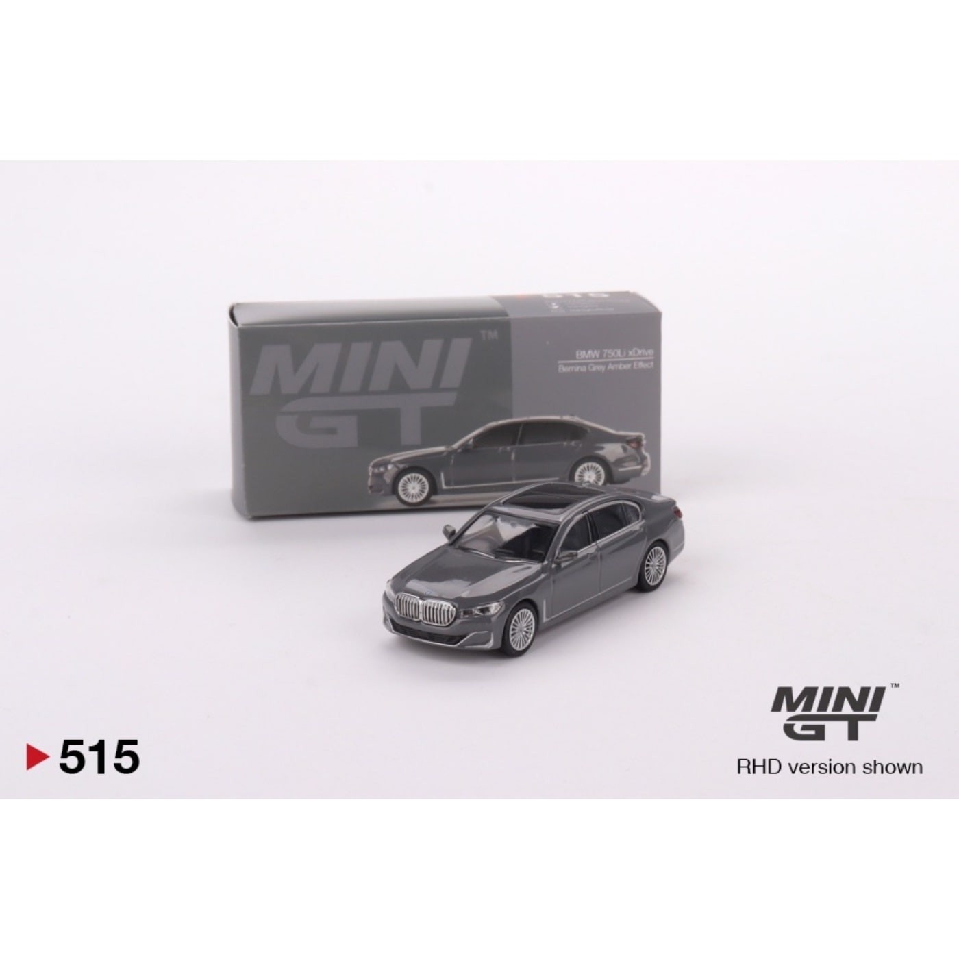 BMW 750Li xDrive – Grå – 515 – Mini GT – 1:64