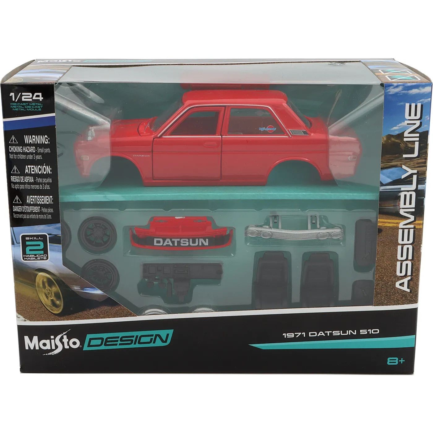 1971 Datsun 510 – Byggsats – Assembly Line – Maisto – 1:24