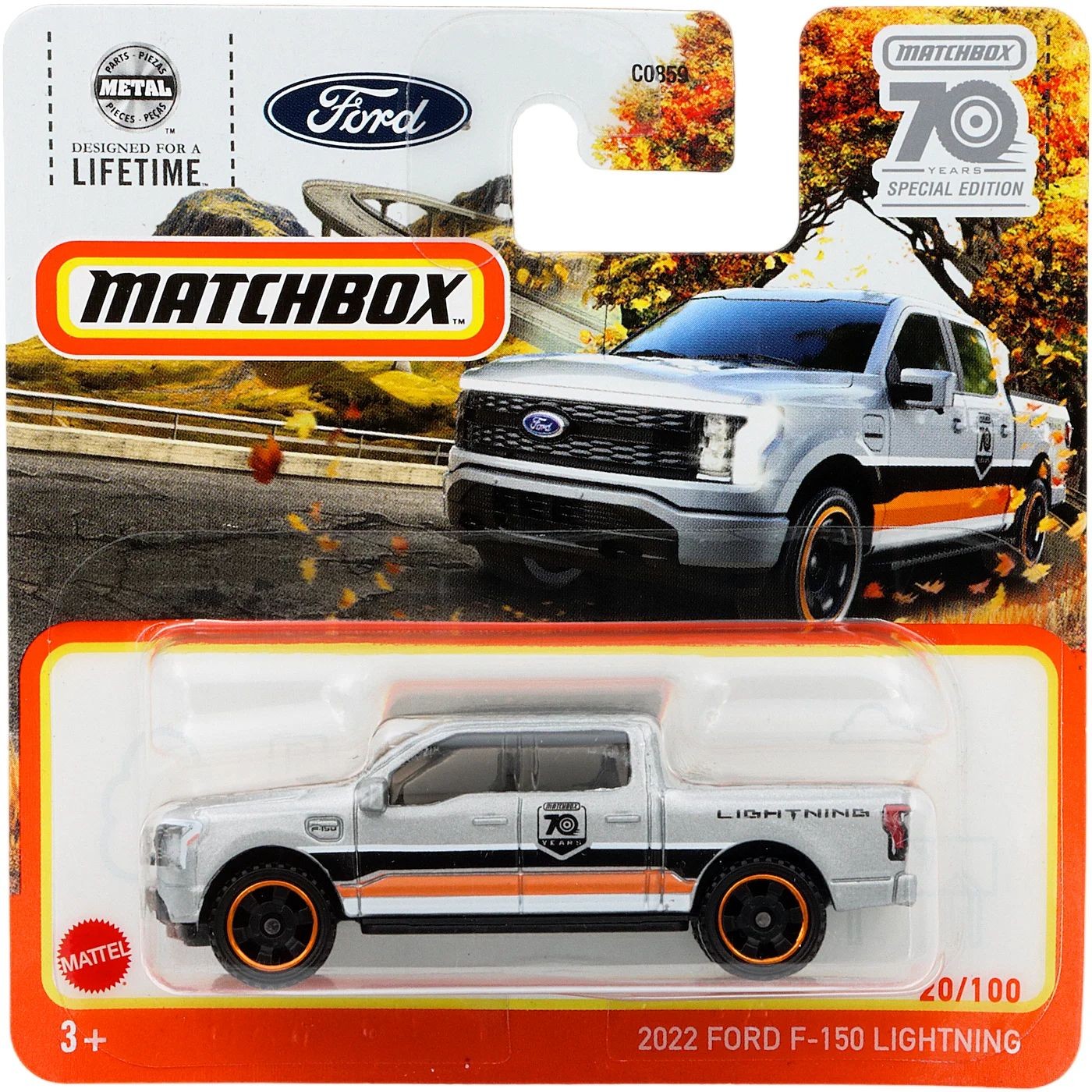 2022 Ford F-150 Lightning – Silver – 70 Years – Matchbox