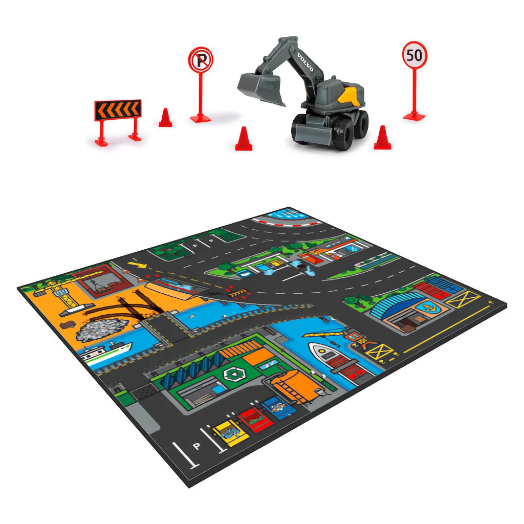 Micro World Playmat - Vägmatta - Dickie - Toys (Byggarbetsplats)