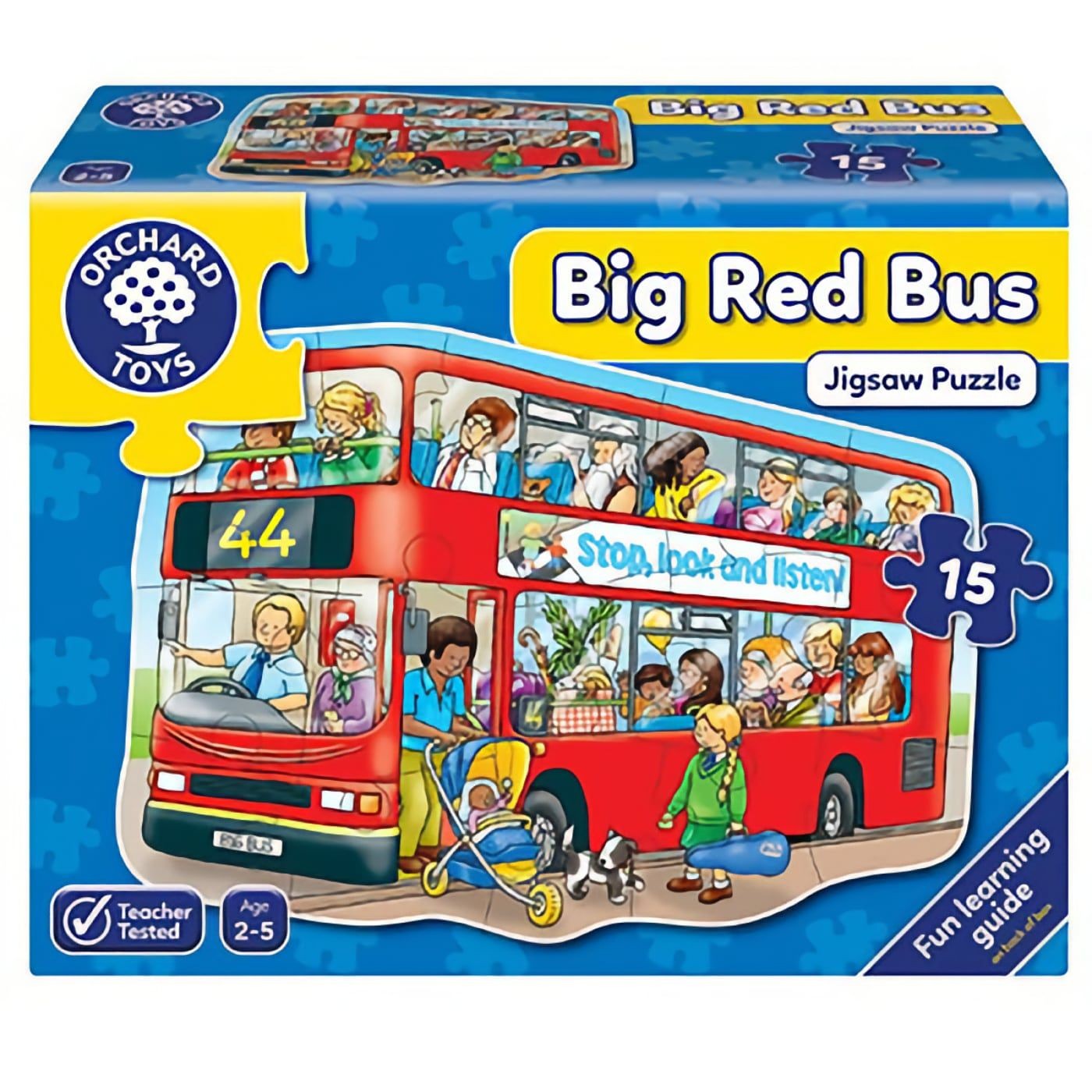 Big Red Bus – pussel 15 bitar från Orchard Toys