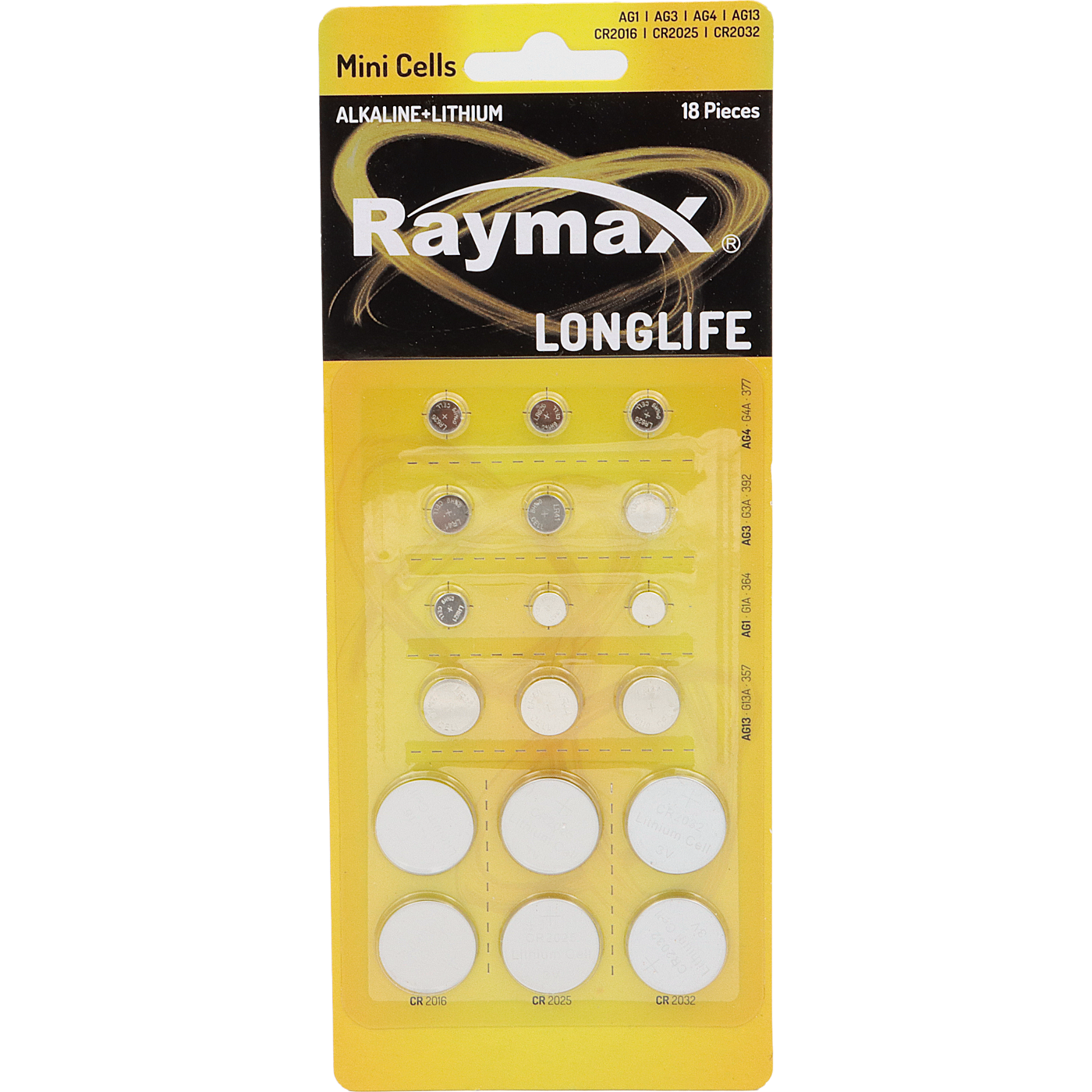 Batterier - Knappceller - Mix 18-pack - Raymax
