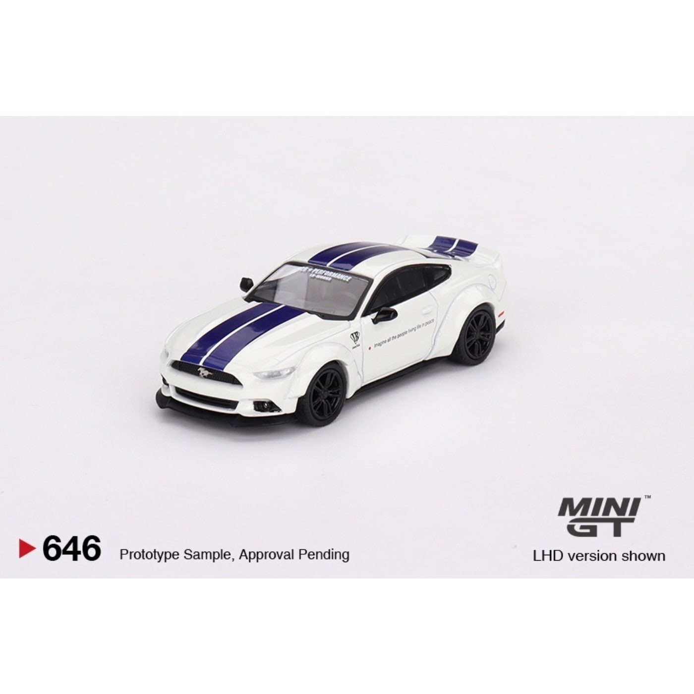 Ford Mustang GT LB-WORKS – Vit – RHD – Mini GT – 1:64