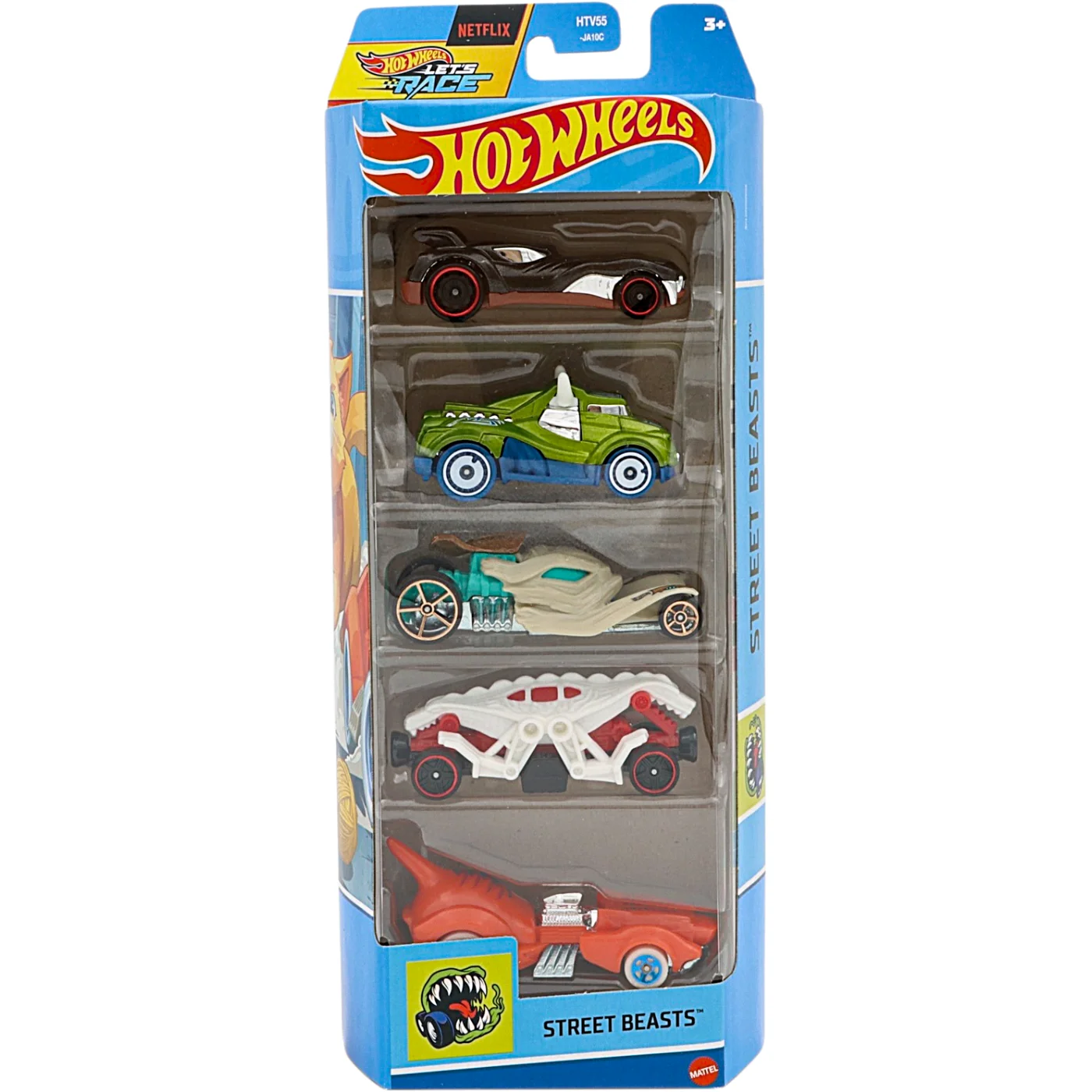 Street Beasts - 5-pack leksaksbilar - Hot Wheels