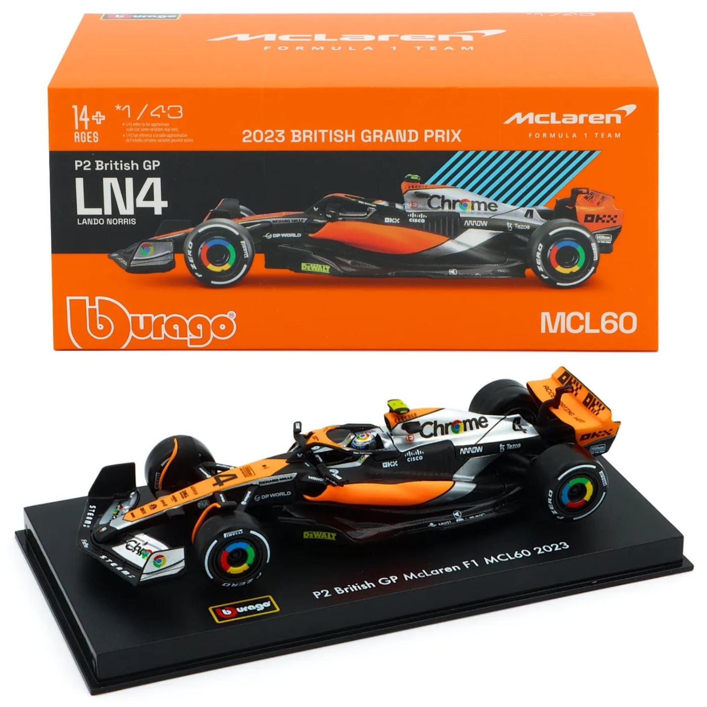 Läs mer om McLaren - MCL60 - British GP - Lando Norris - Bburago - 1:43