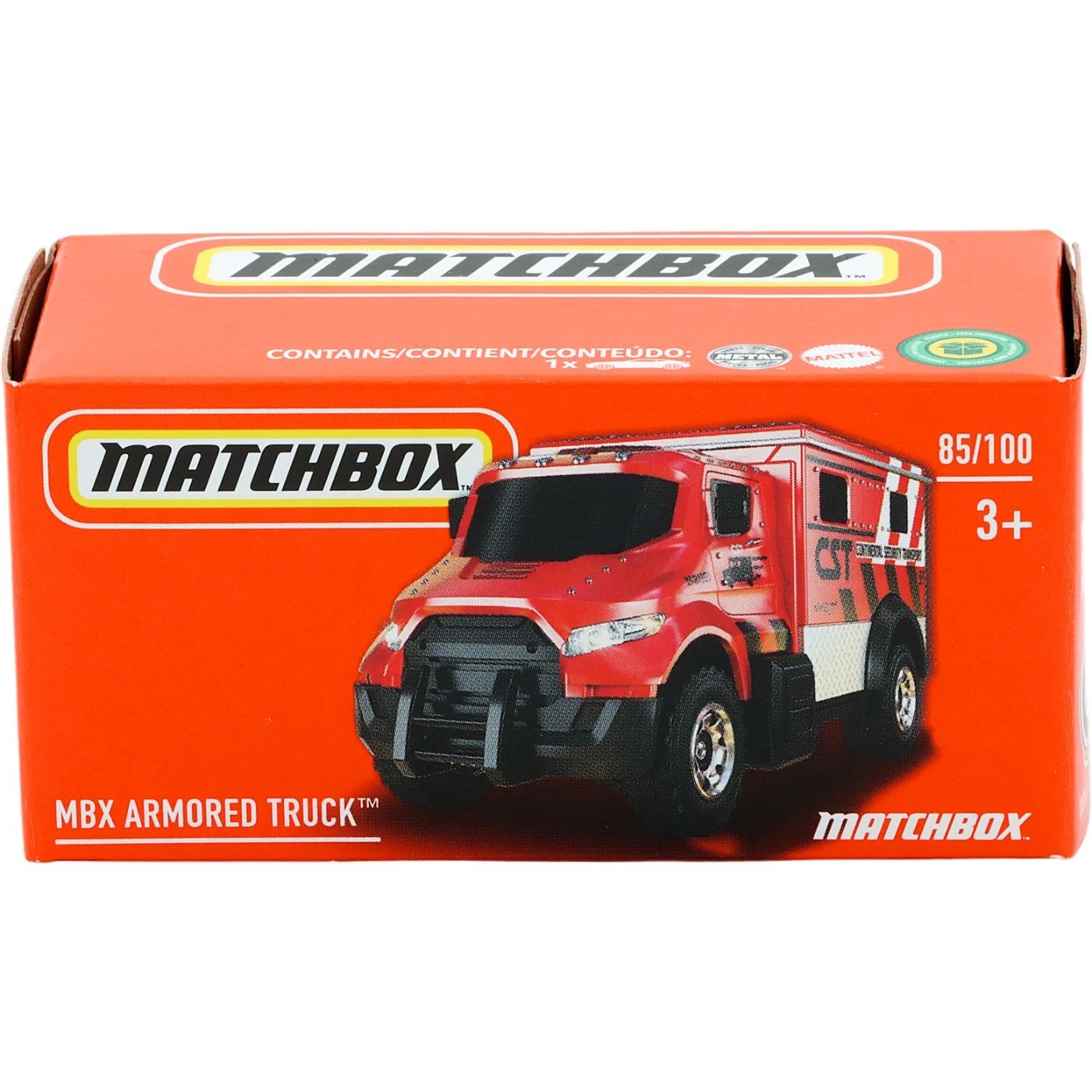 Läs mer om MBX Armored Truck - Röd - Power Grab - Matchbox