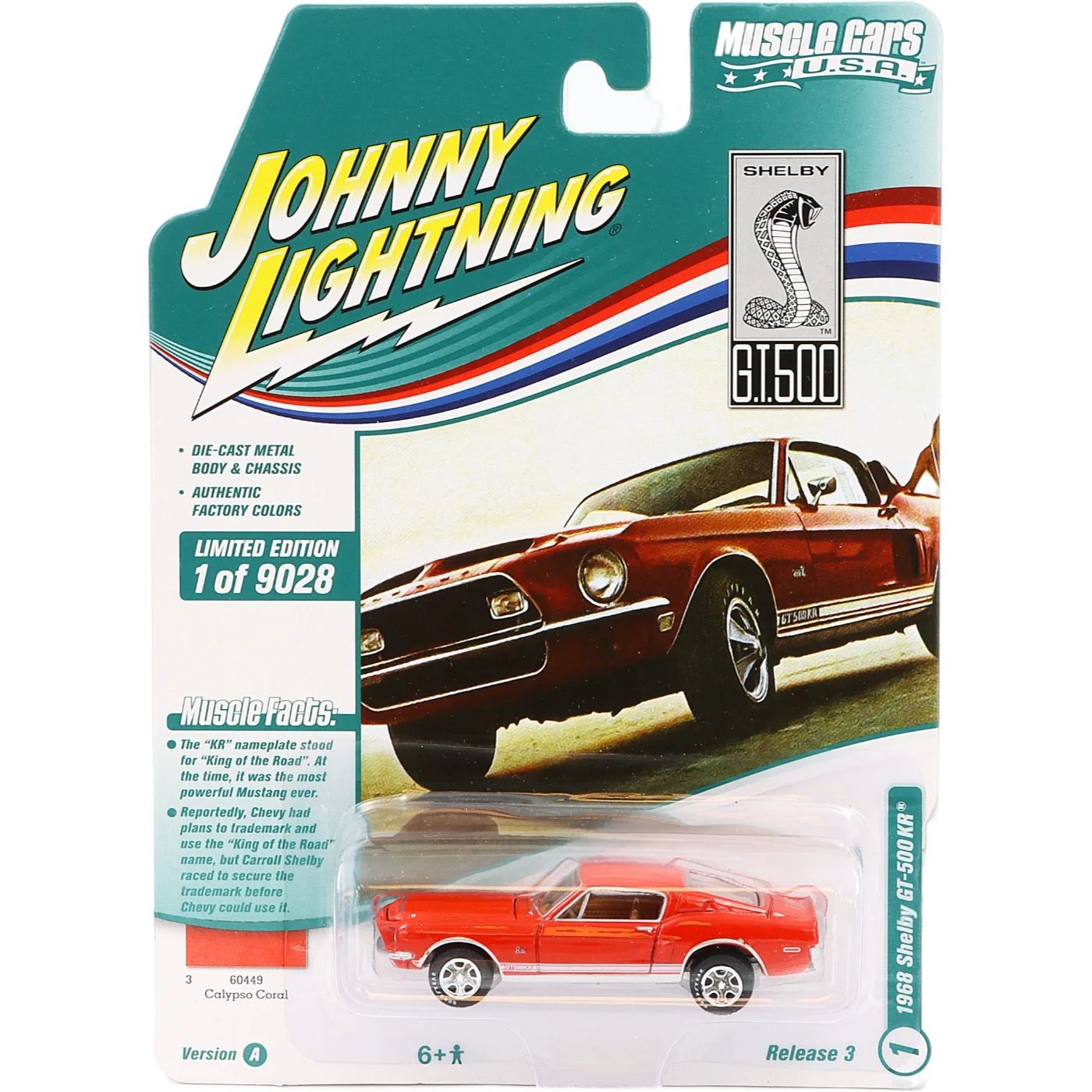 1968 Shelby GT-500KR – Röd – Johnny Lightning – 1:64