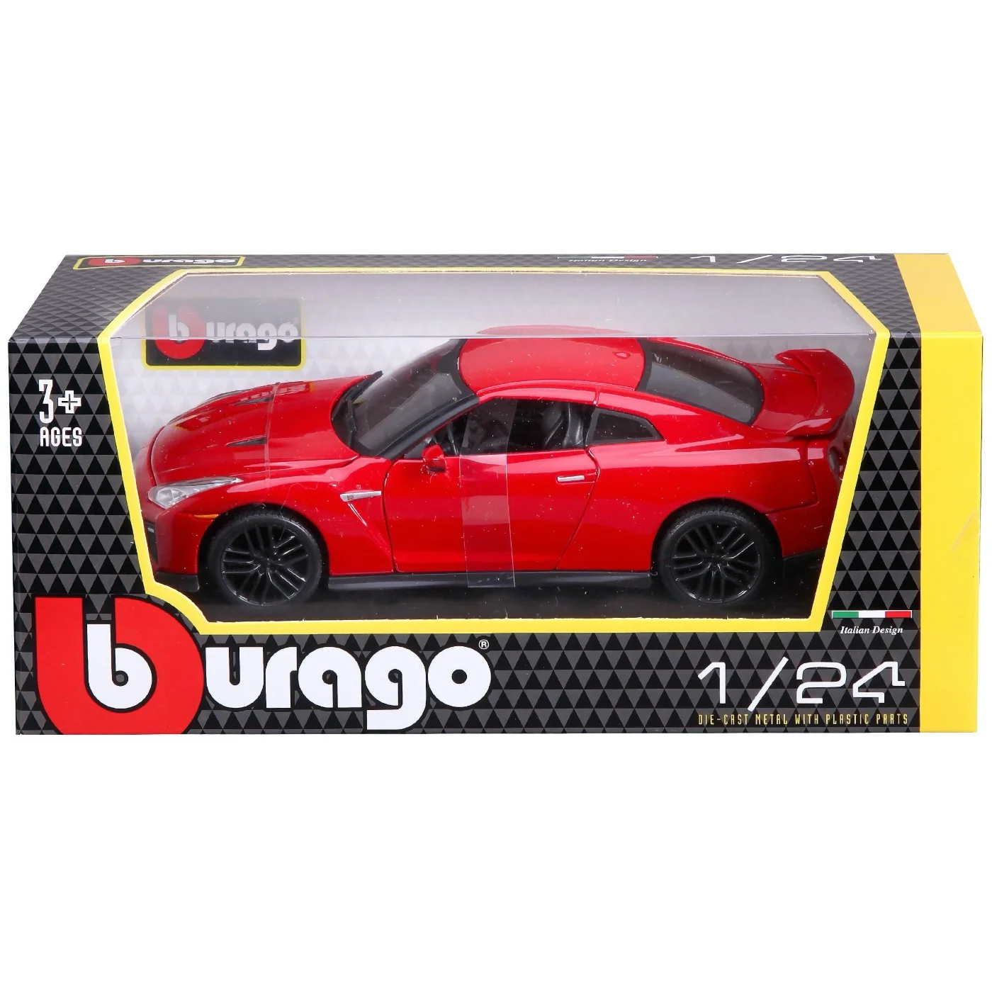 2017 Nissan GT-R - Röd - Bburago - 1:24