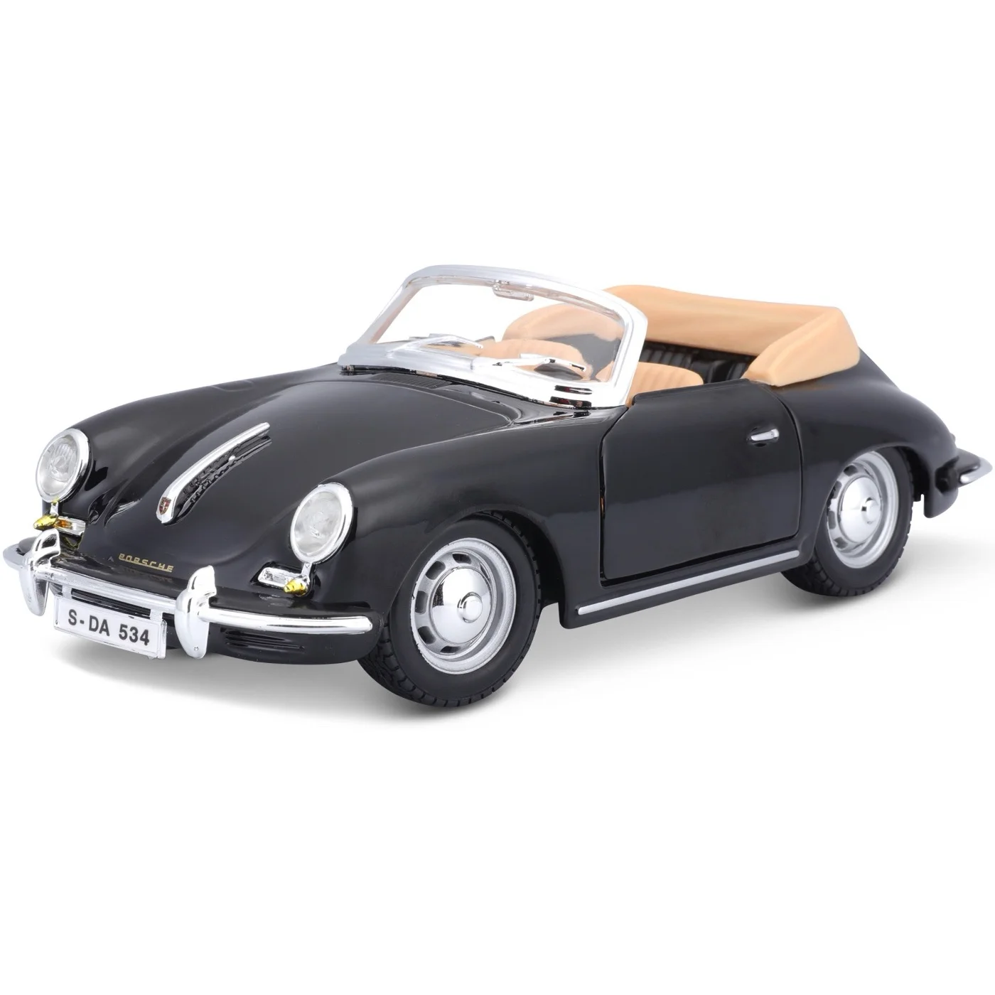 Porsche 356B Cabriolet - 1961 - Svart - Bburago - 1:24
