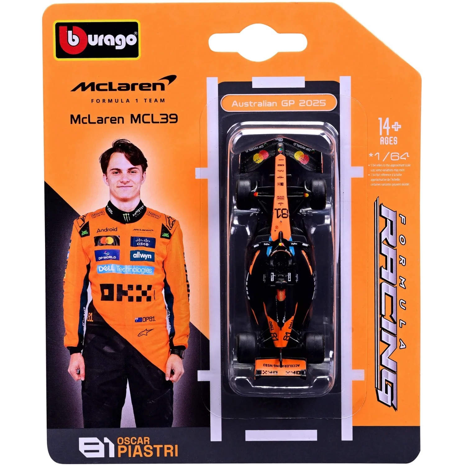 McLaren MCL39 - #81 Oscar Piastri - F1 2025 - Bburago - 1:64