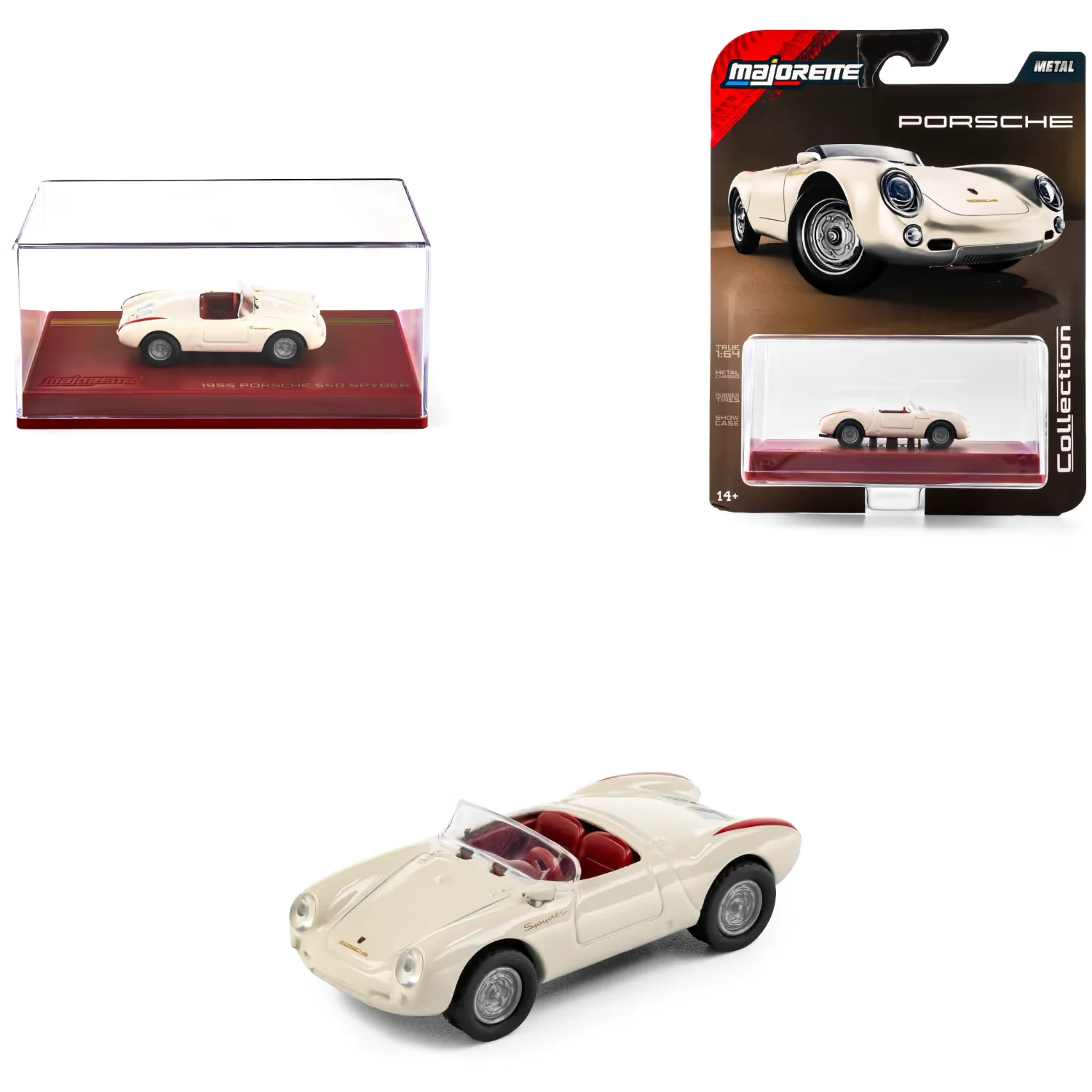 1955 Porsche 550 Spyder - Vit - Collection Series - Majorette - 1:64