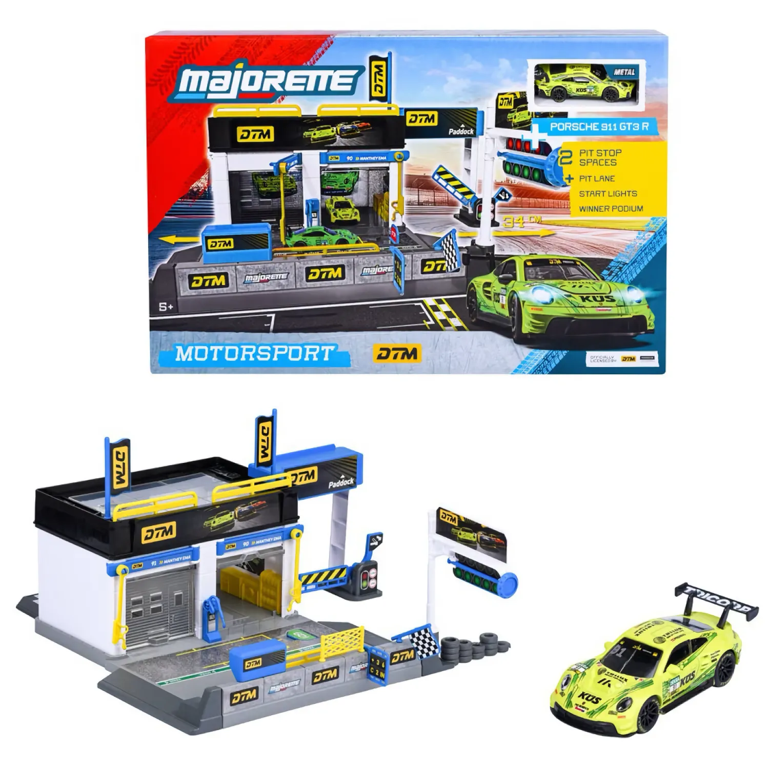 Motorsport DTM Pit Stop med Porsche 911 GT3 R - Majorette
