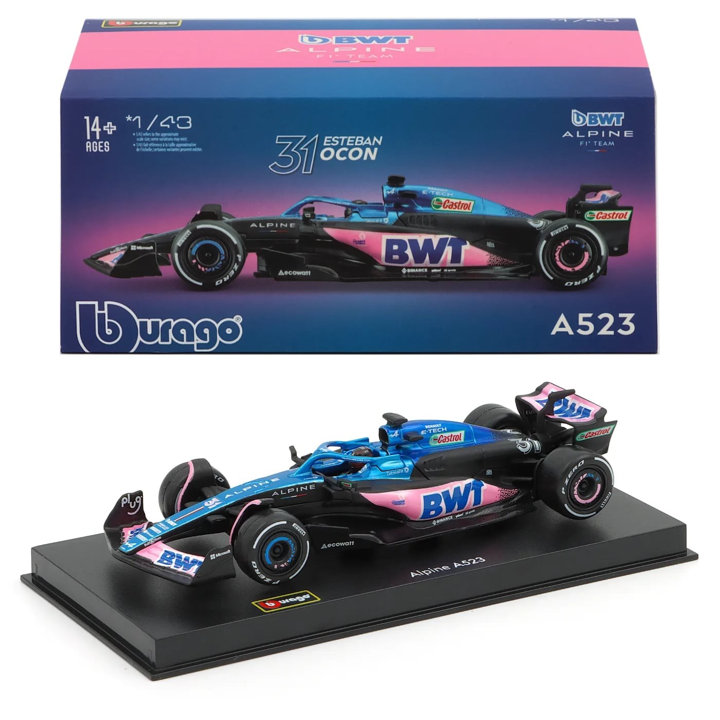 Läs mer om F1 - Alpine - A523 - #31 Esteban Ocon - Bburago - 1:43