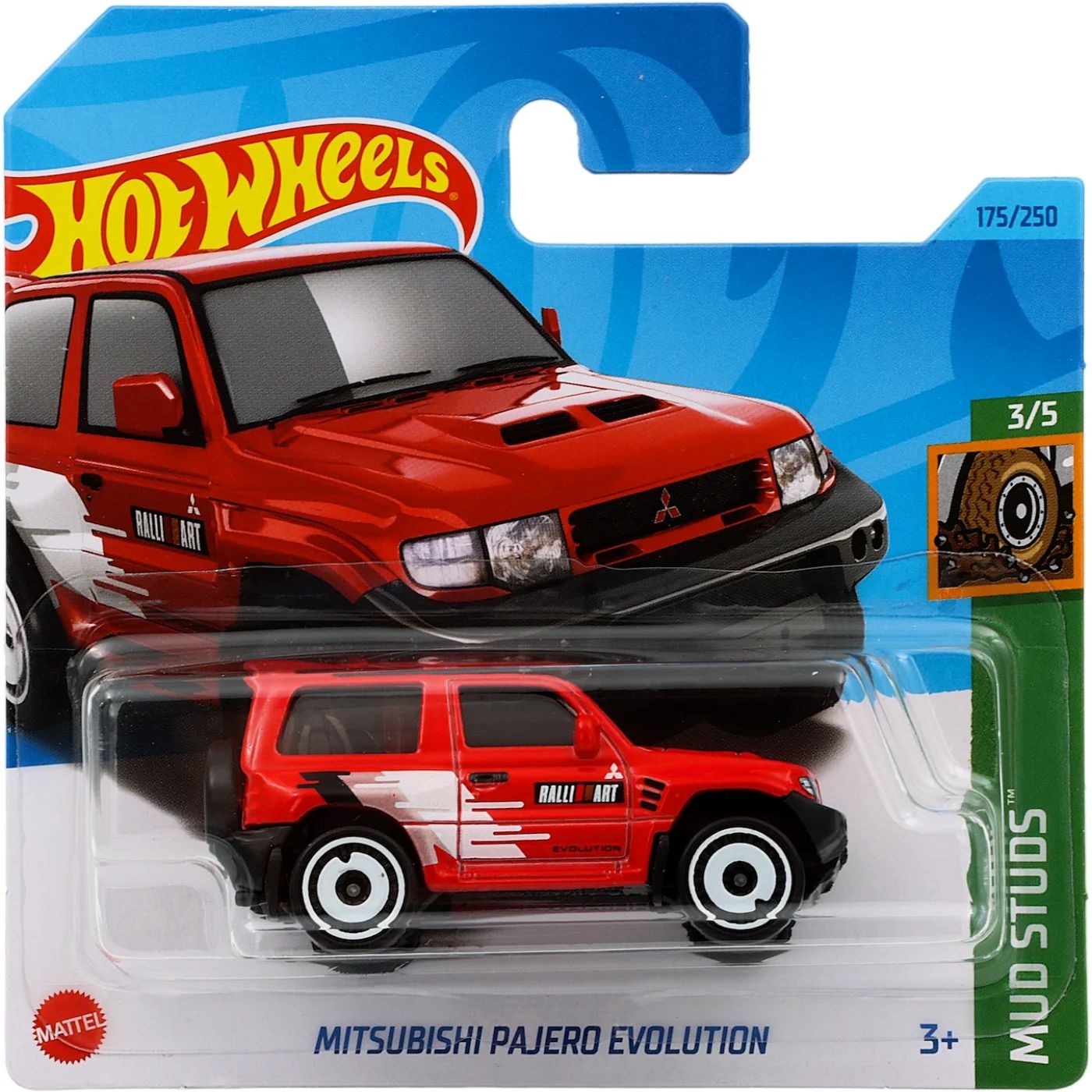 Mitsubishi Pajero Evolution – Mud Studs – Röd – Hot Wheels